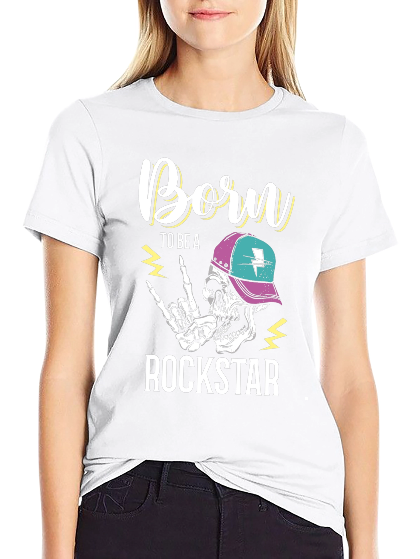 Born to be a Rockstar Skeleton T-Shirt