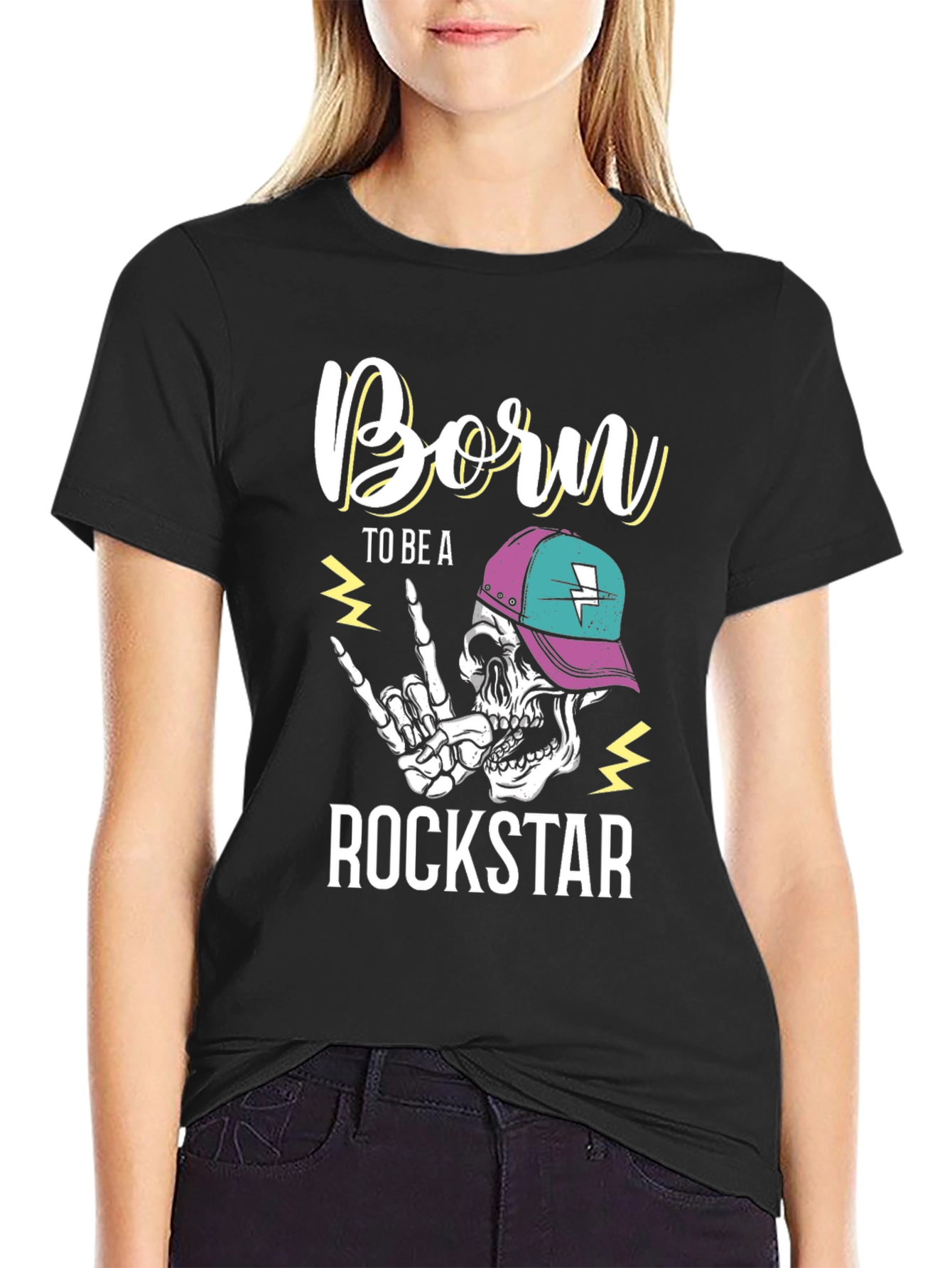 Born to be a Rockstar Skeleton T-Shirt