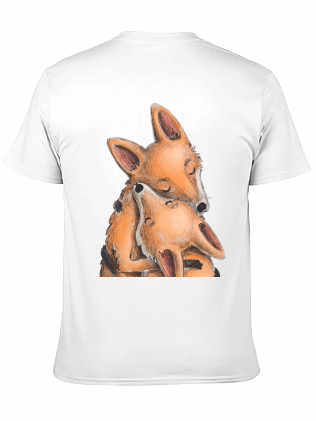 Hugging Foxes Graphic T-Shirt - Soft Cotton Blend