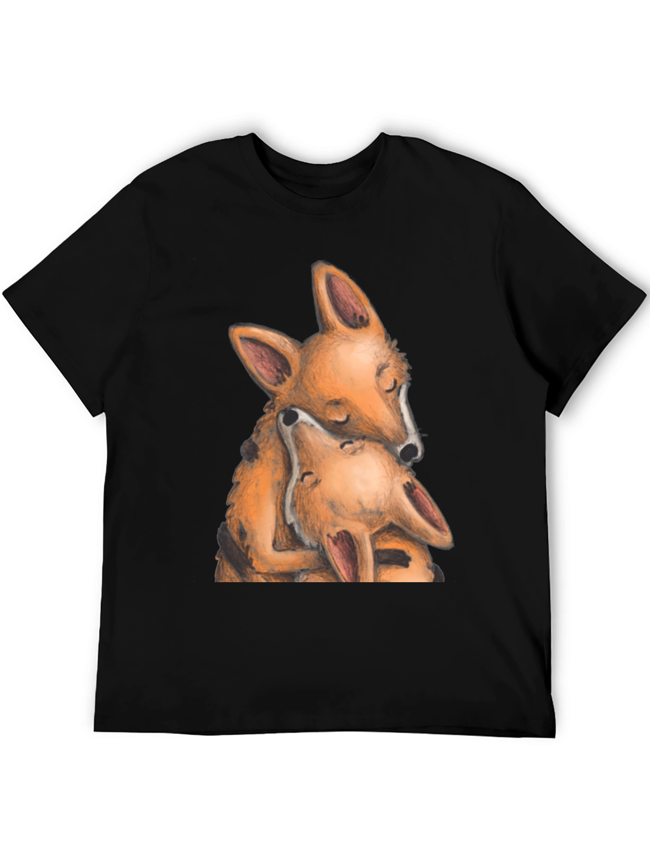 Hugging Foxes Graphic T-Shirt - Soft Cotton Blend