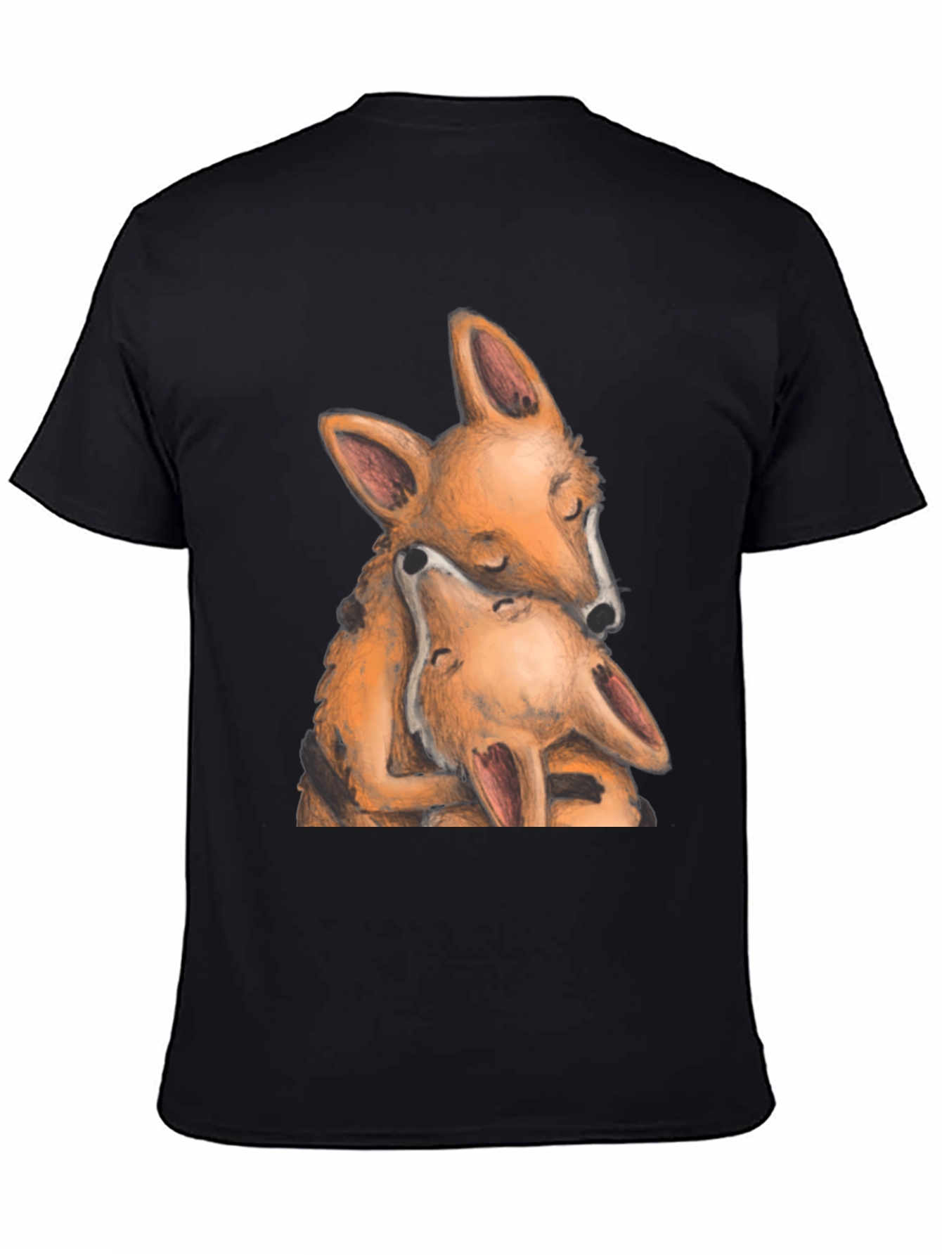 Hugging Foxes Graphic T-Shirt - Soft Cotton Blend