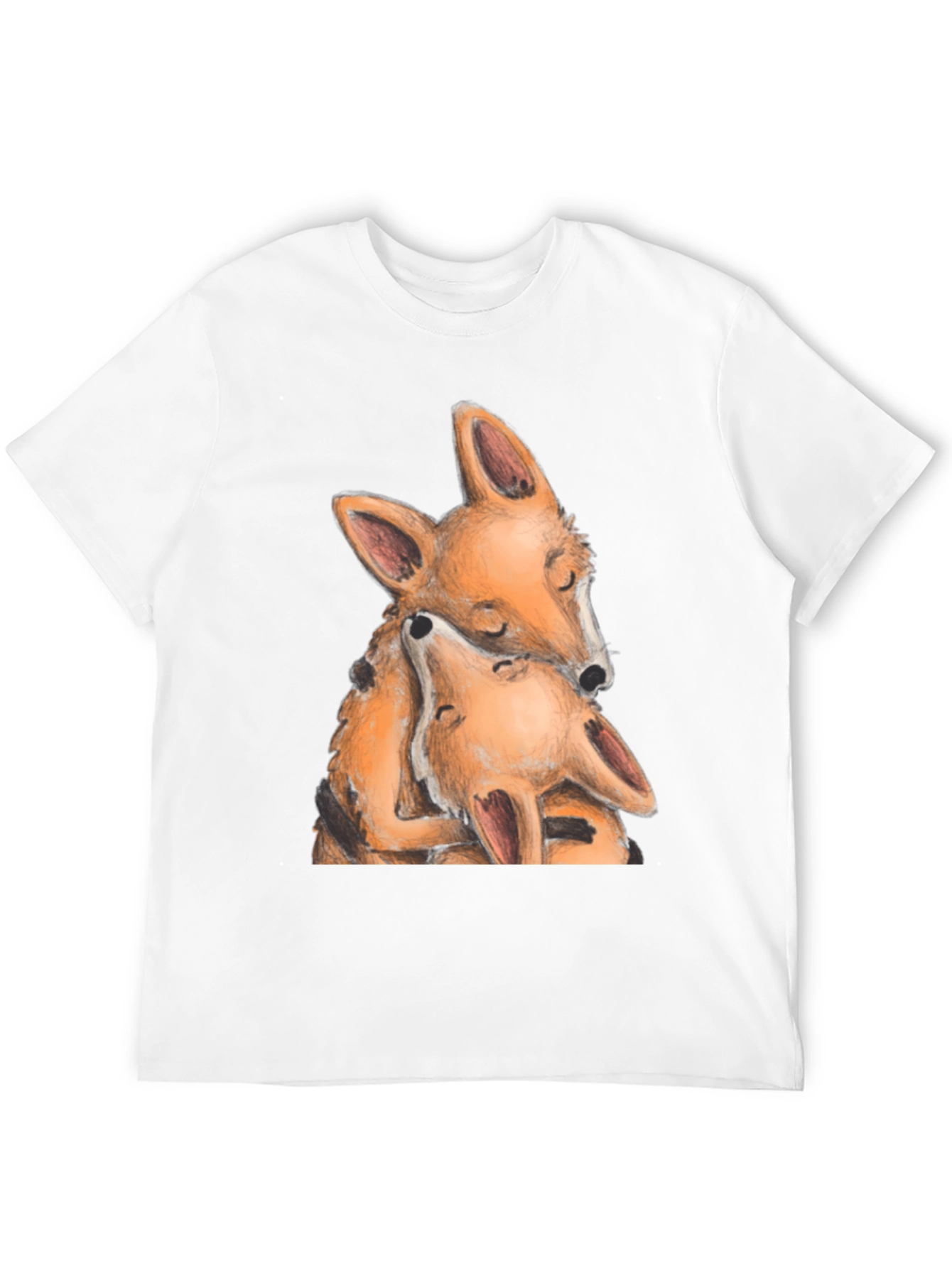 Hugging Foxes Graphic T-Shirt - Soft Cotton Blend