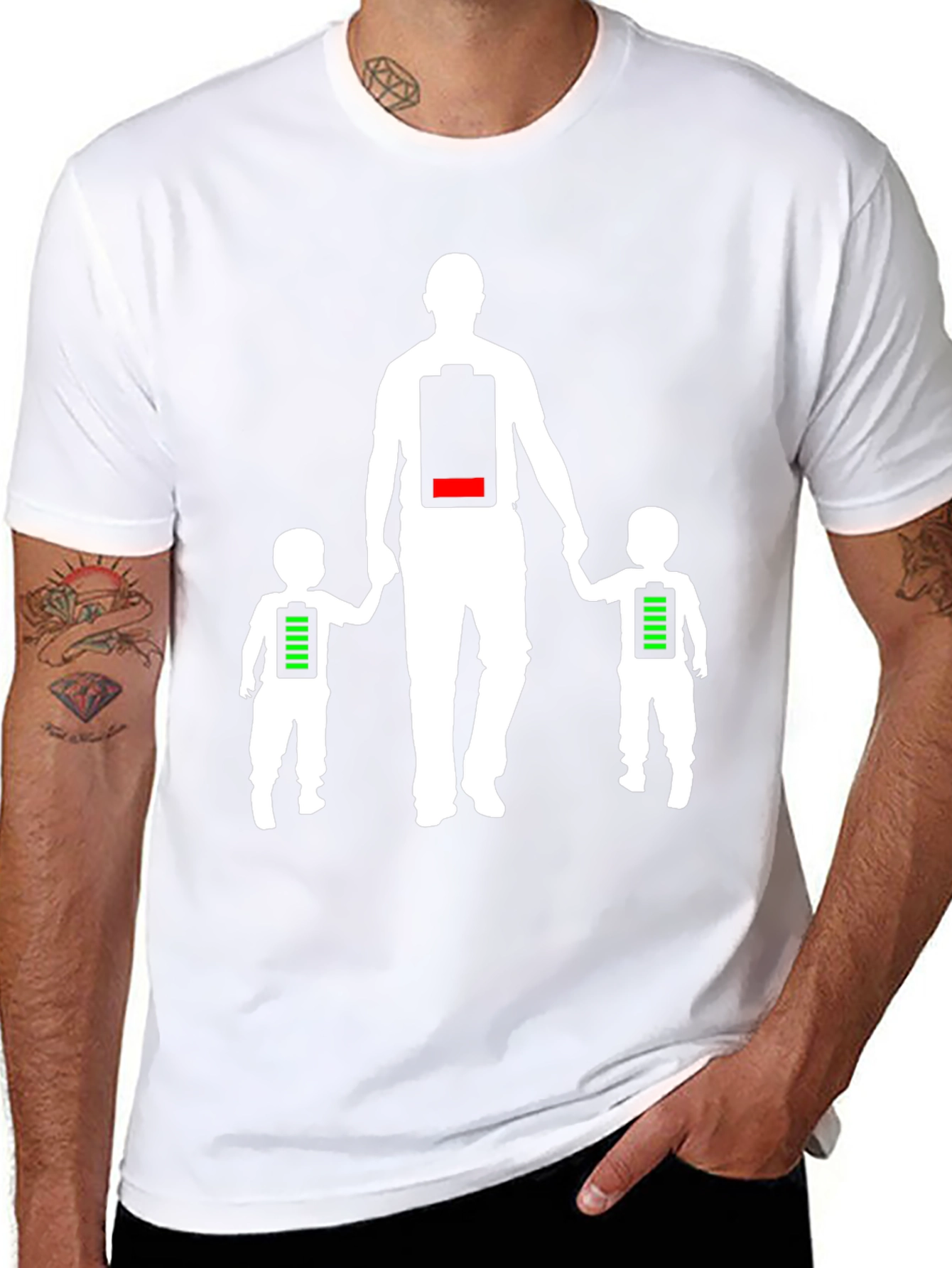 Dad Low Battery T-Shirt - Fatherhood Apparel