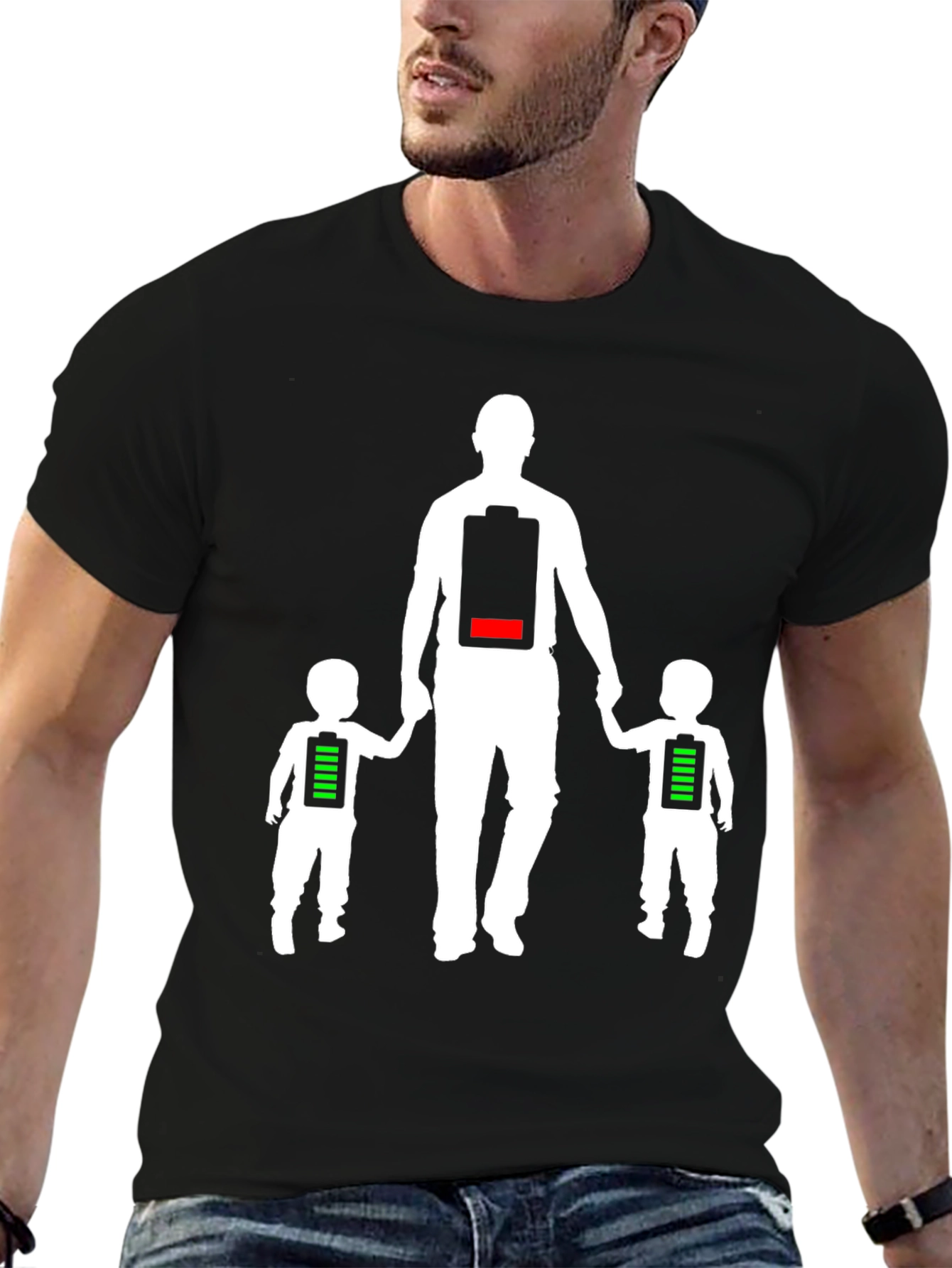 Dad Low Battery T-Shirt - Fatherhood Apparel
