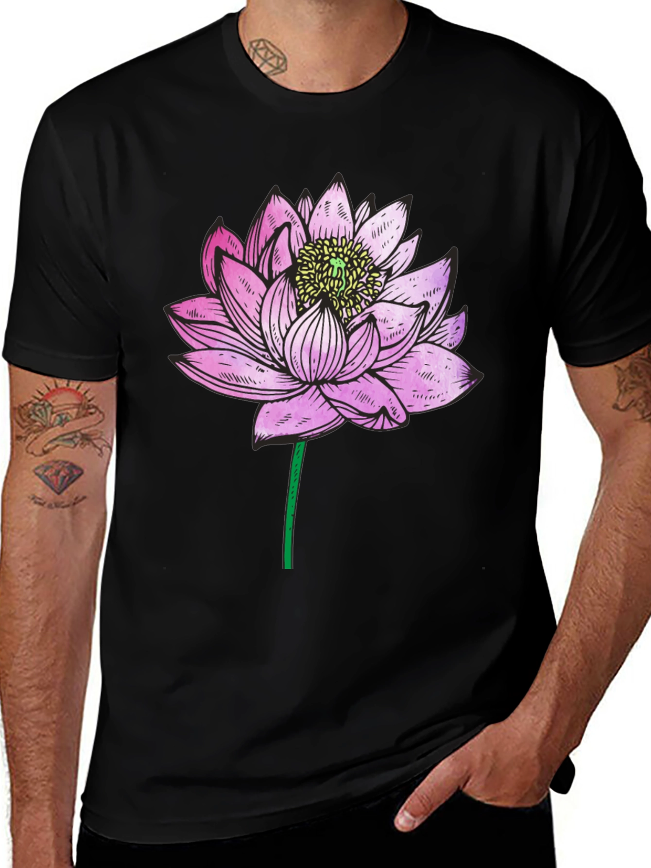 Lotus Flower Graphic T-Shirt - Relaxed Fit