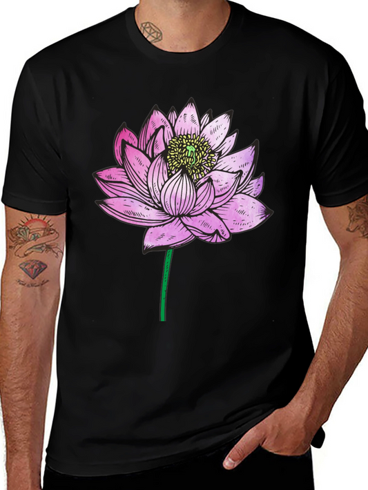 Lotus Flower Graphic T-Shirt - Relaxed Fit