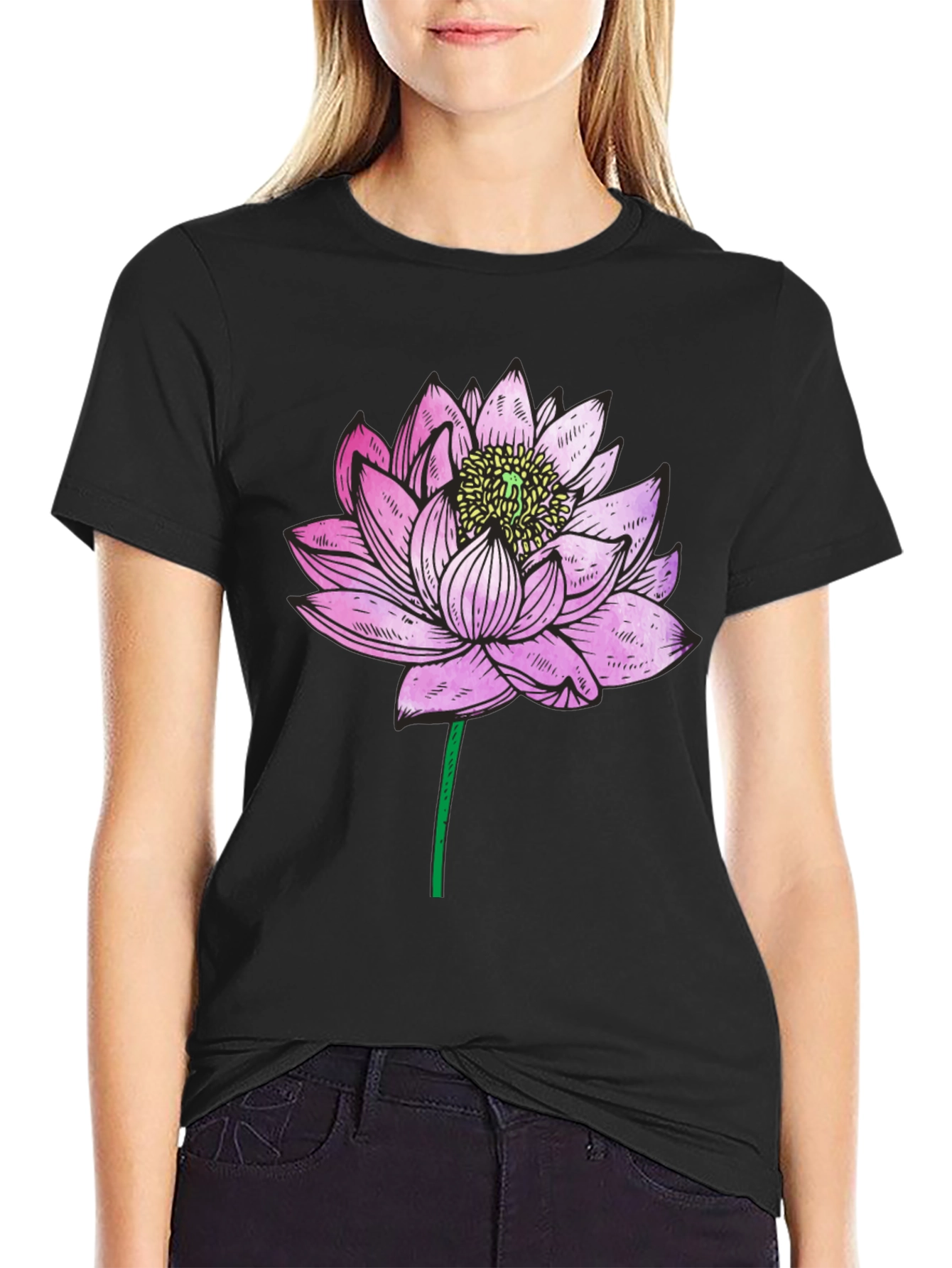 Lotus Flower Graphic T-Shirt - Relaxed Fit