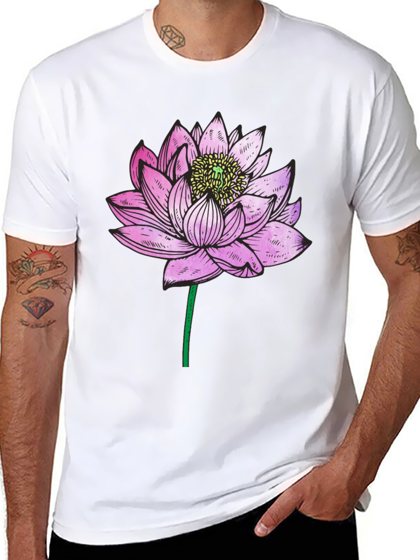 Lotus Flower Graphic T-Shirt - Relaxed Fit