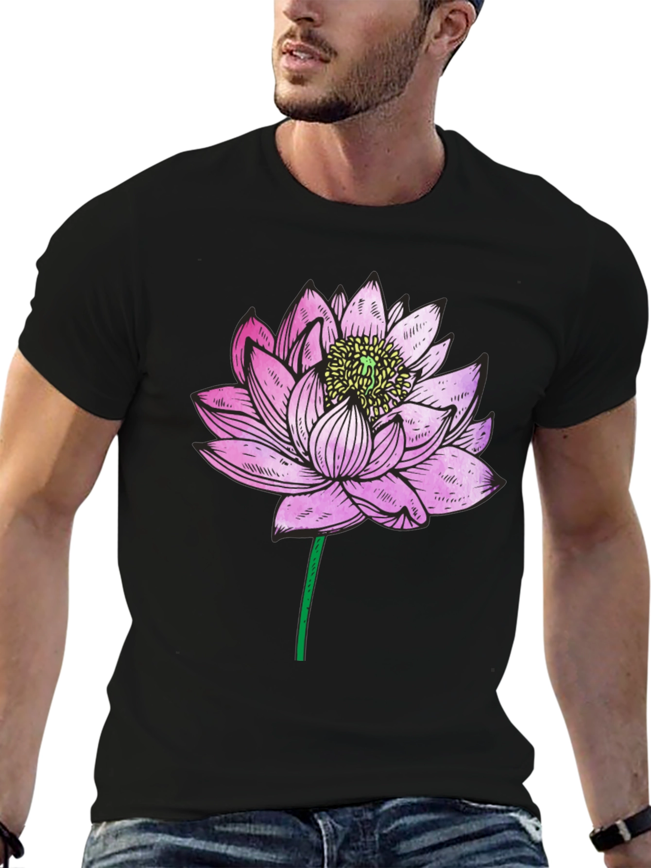 Lotus Flower Graphic T-Shirt - Relaxed Fit