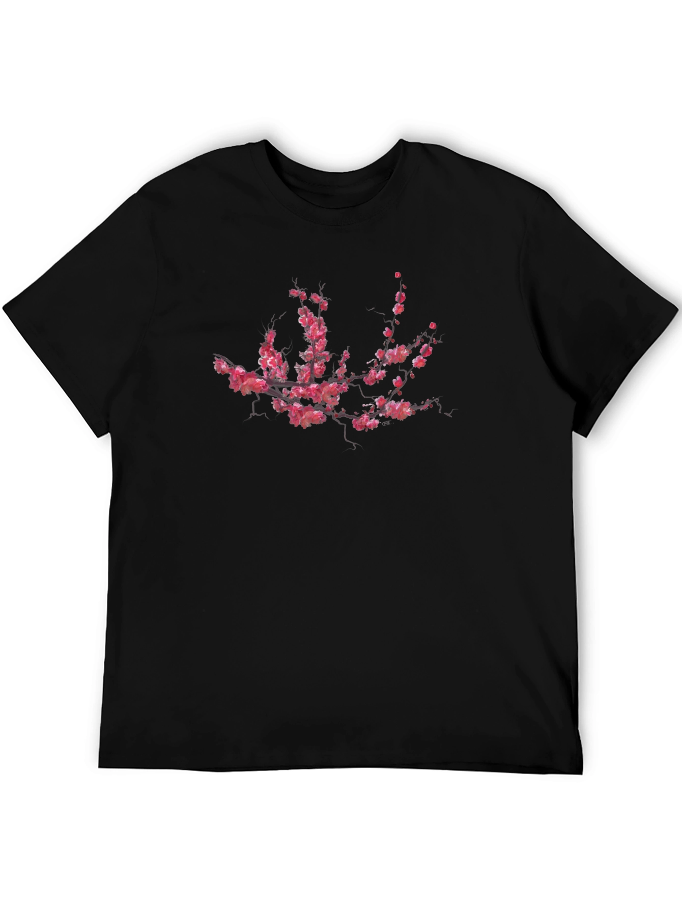 Sakura Branch Graphic Black T-Shirt