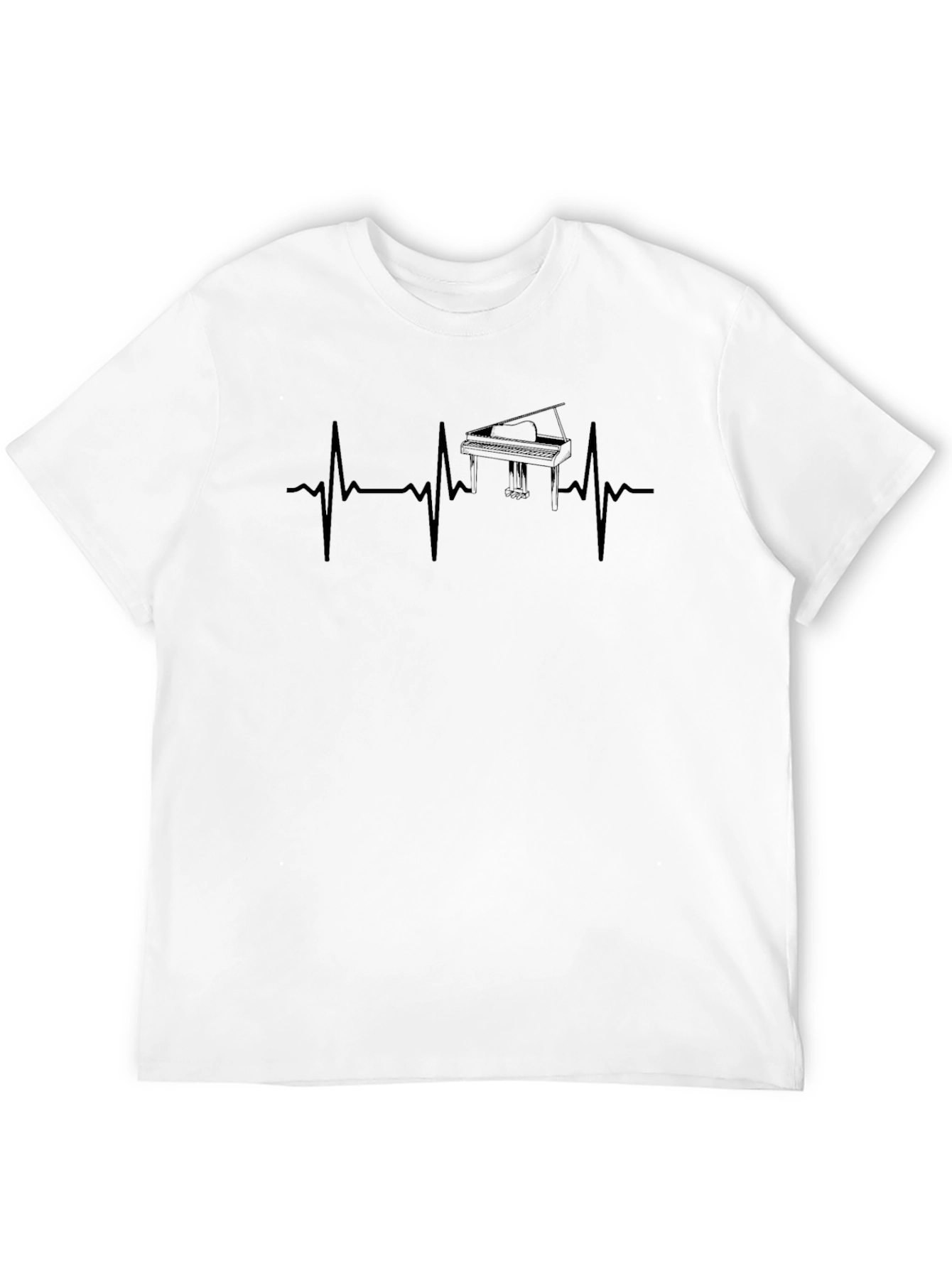 Piano Heartbeat Graphic T-Shirt - Music Lover Tee