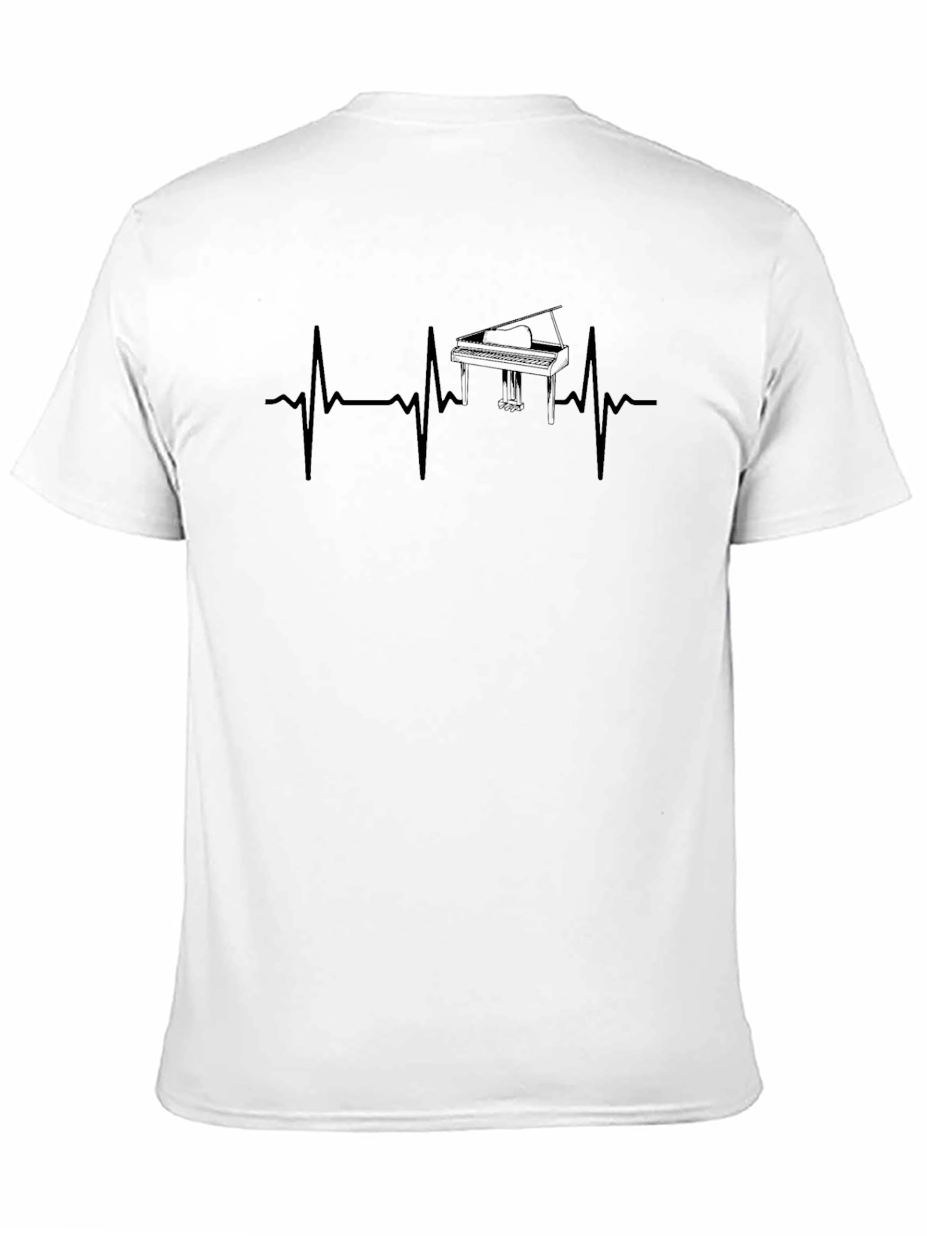 Piano Heartbeat Graphic T-Shirt - Music Lover Tee