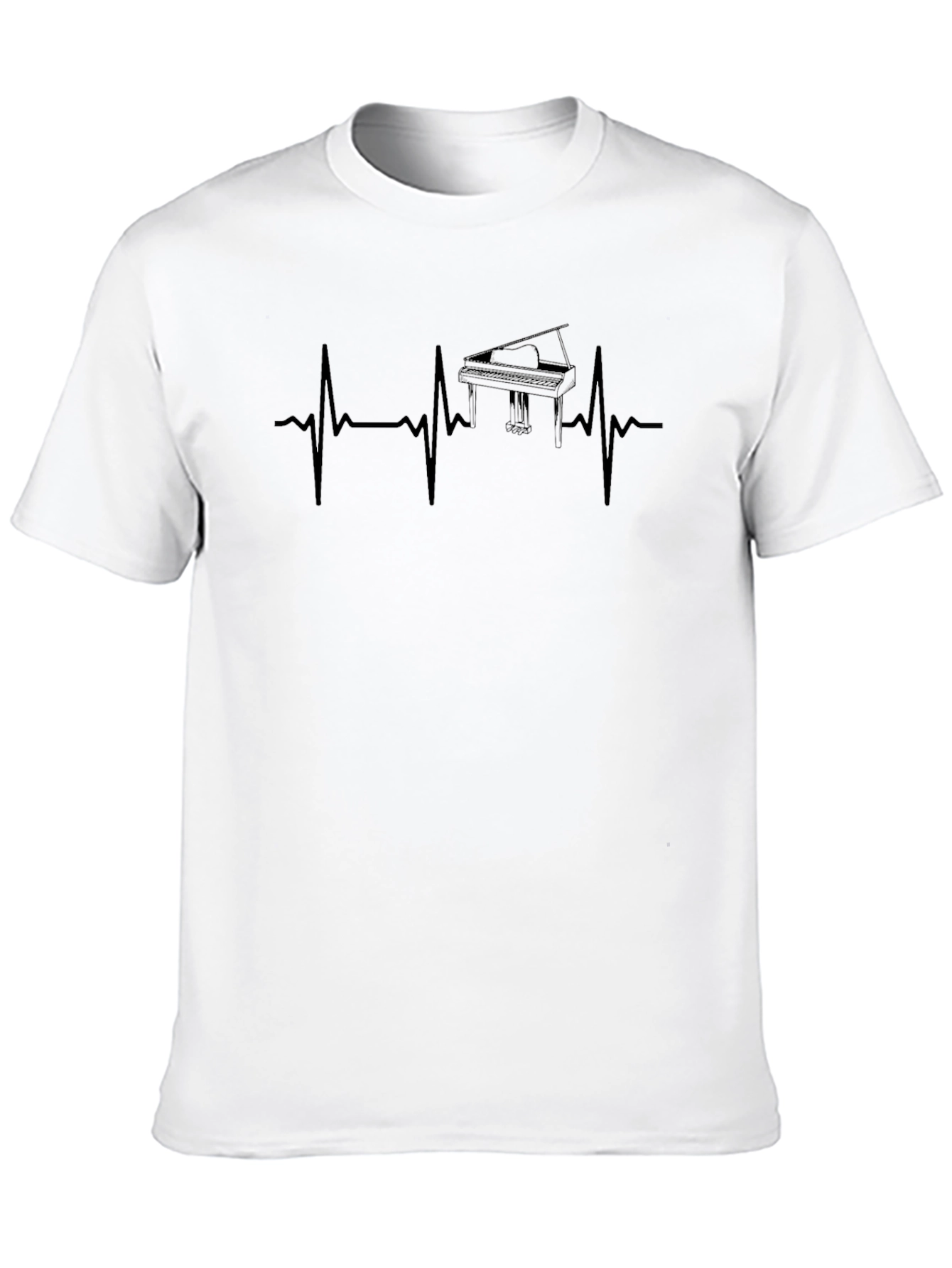 Piano Heartbeat Graphic T-Shirt - Music Lover Tee