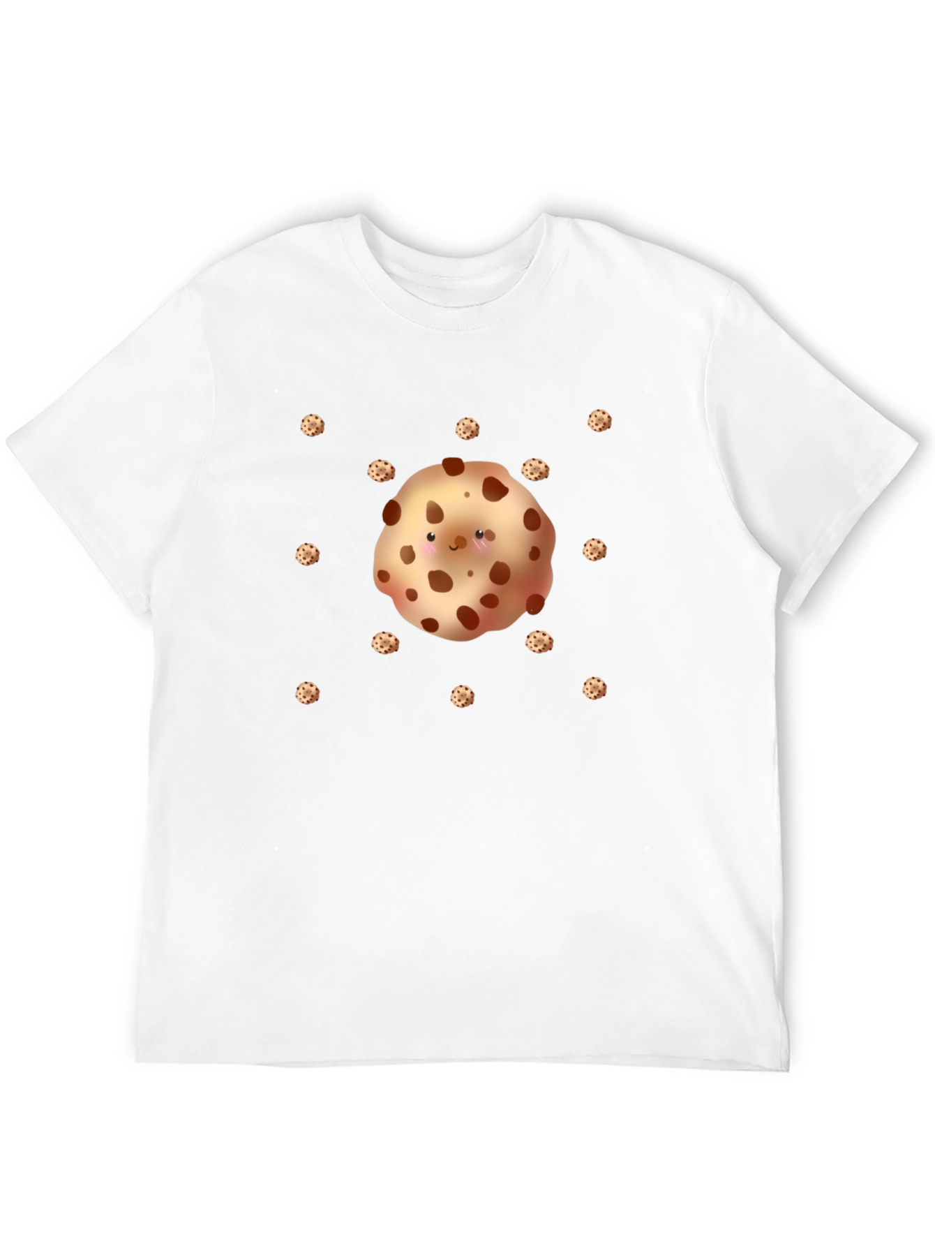 Cute Cookie Pattern Black T-Shirt