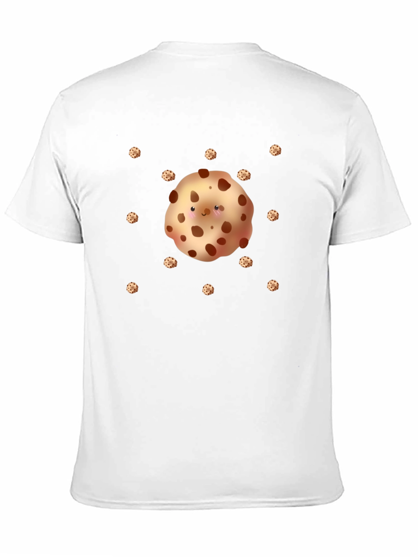 Cute Cookie Pattern Black T-Shirt