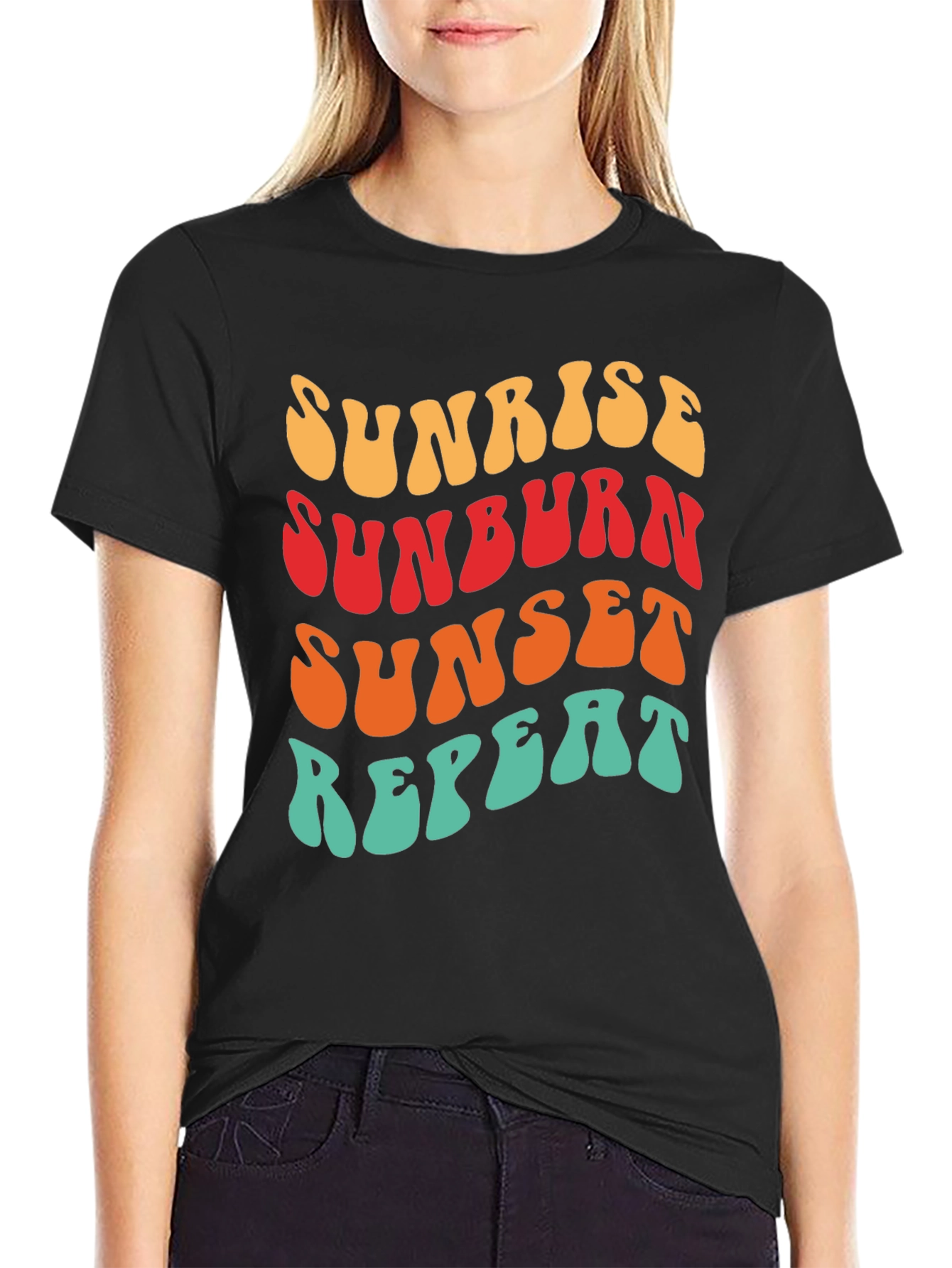 Sunrise Sunburn Sunset Repeat Graphic Tee