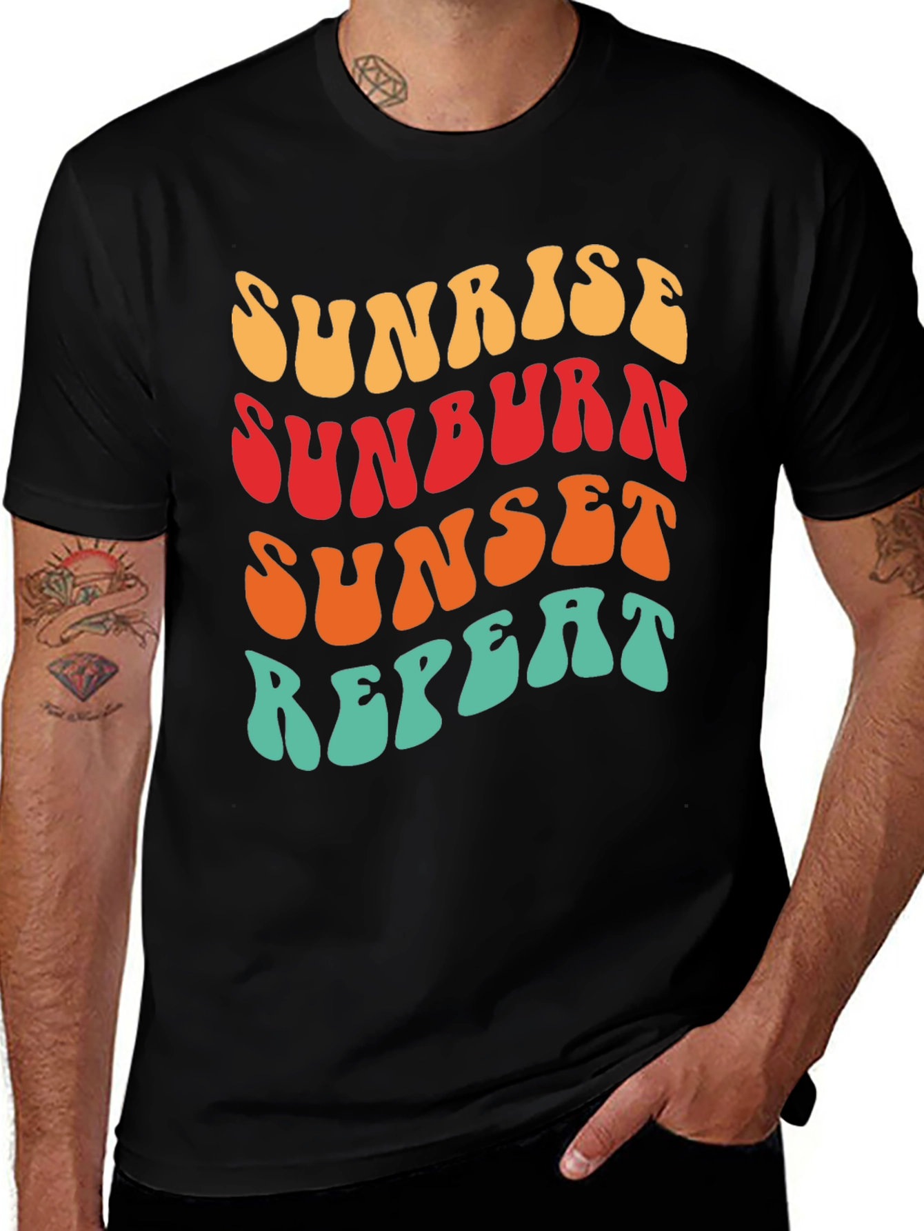 Sunrise Sunburn Sunset Repeat Graphic Tee