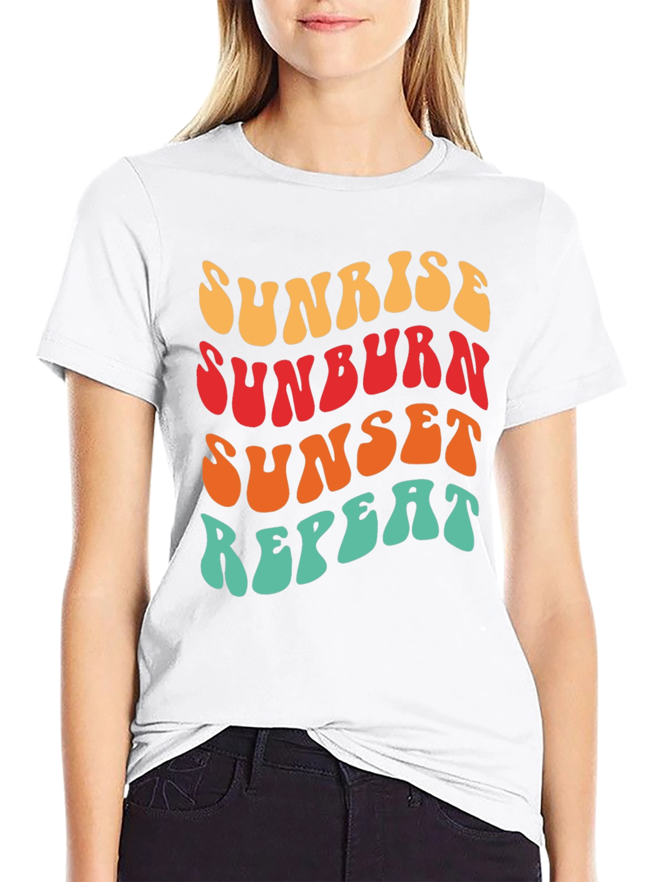 Sunrise Sunburn Sunset Repeat Graphic Tee