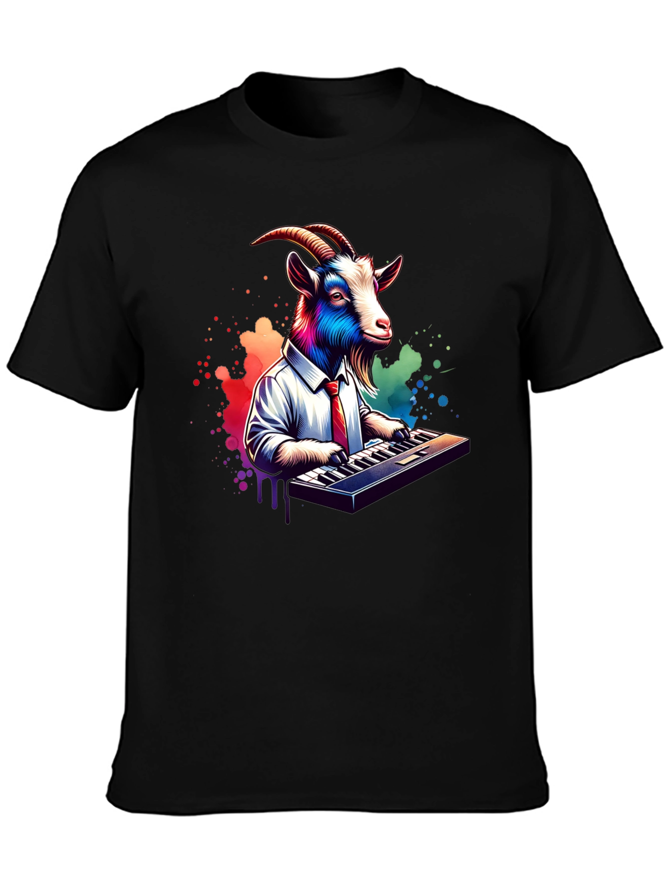 Goat Musician Graphic Tee - Black