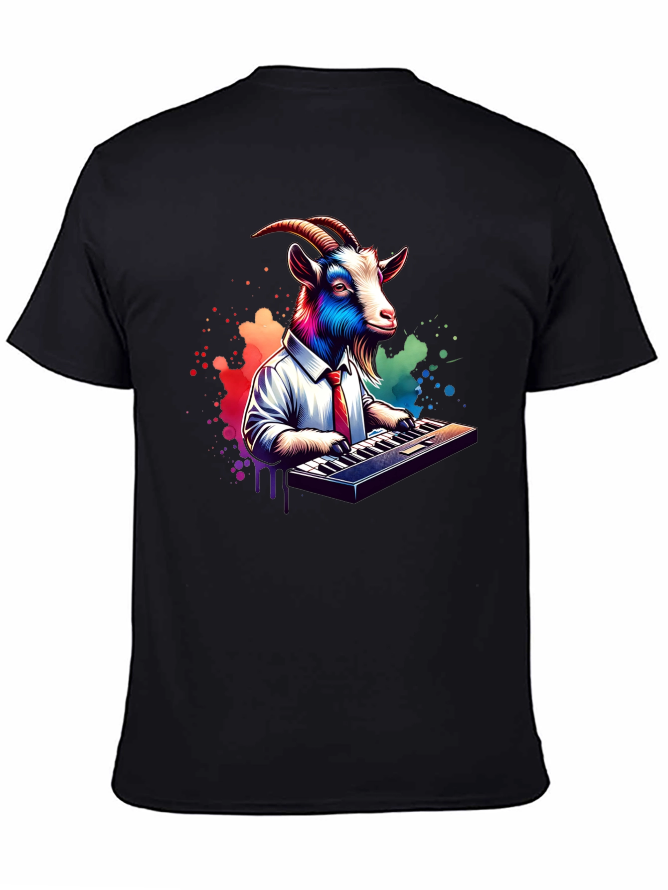 Goat Musician Graphic Tee - Black