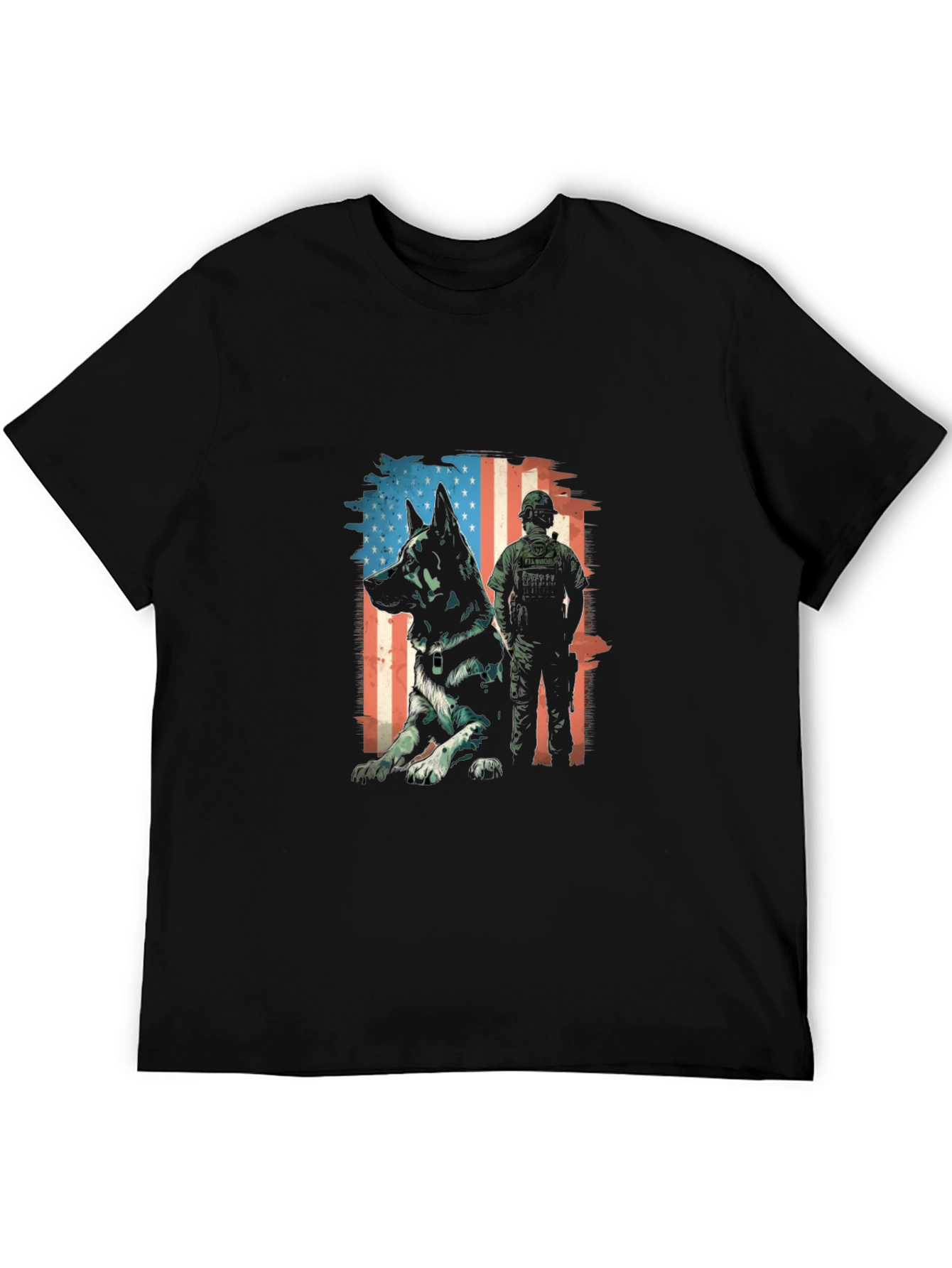 K9 Unit USA Flag Graphic T-Shirt