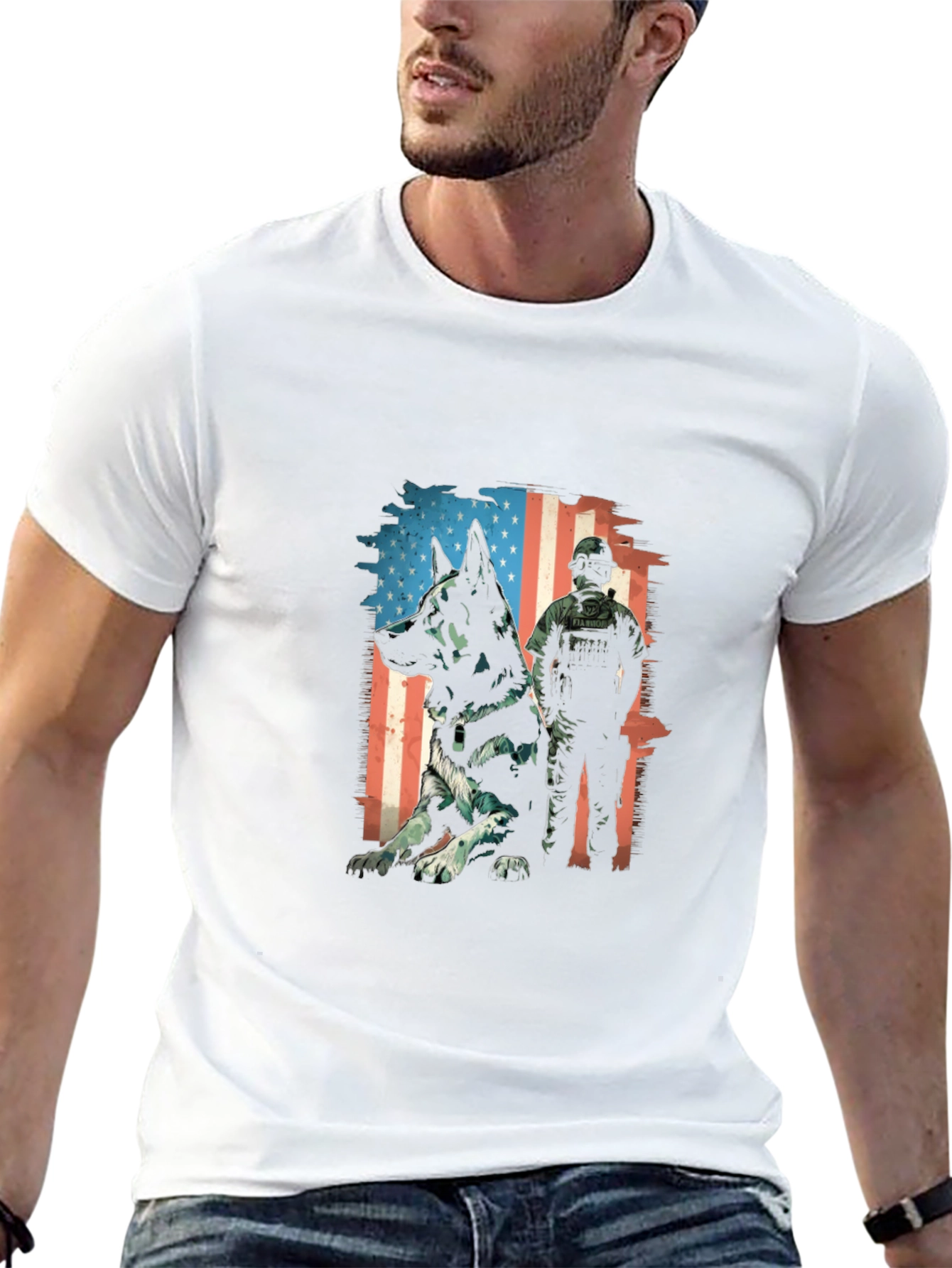 K9 Unit USA Flag Graphic T-Shirt