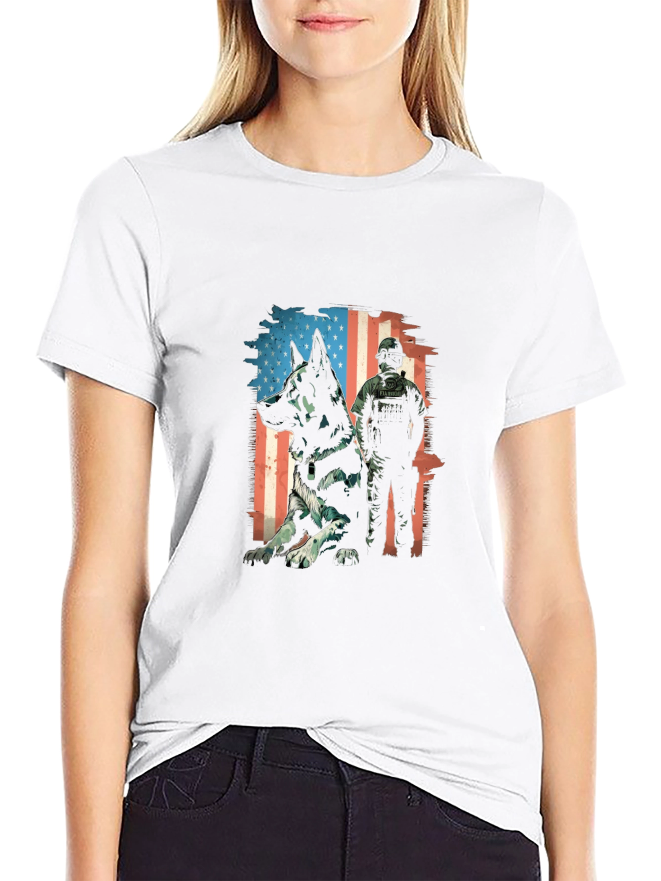 K9 Unit USA Flag Graphic T-Shirt
