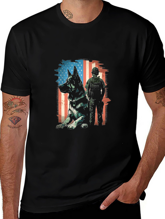 K9 Unit USA Flag Graphic T-Shirt