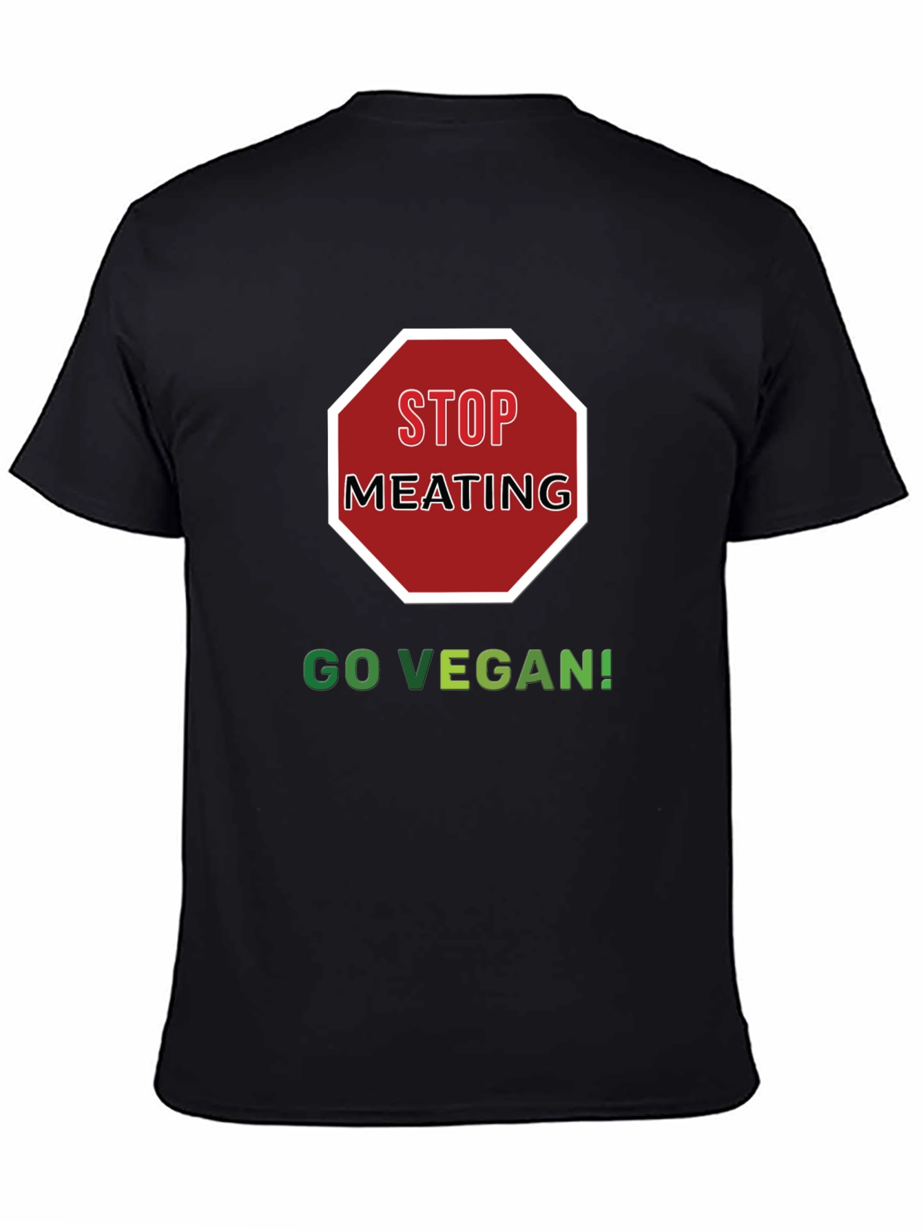 Stop Meating Go Vegan Black T-Shirt