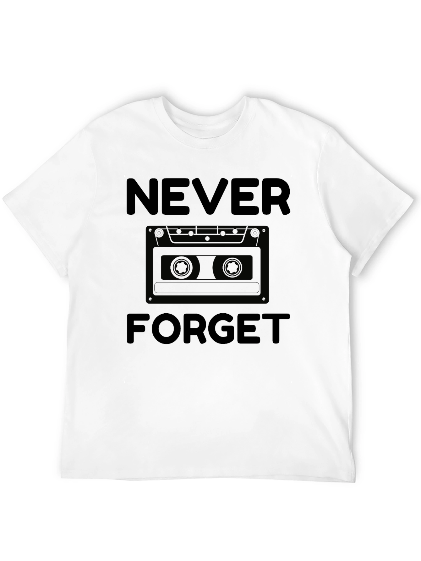Retro Cassette Tape Never Forget Graphic T-Shirt