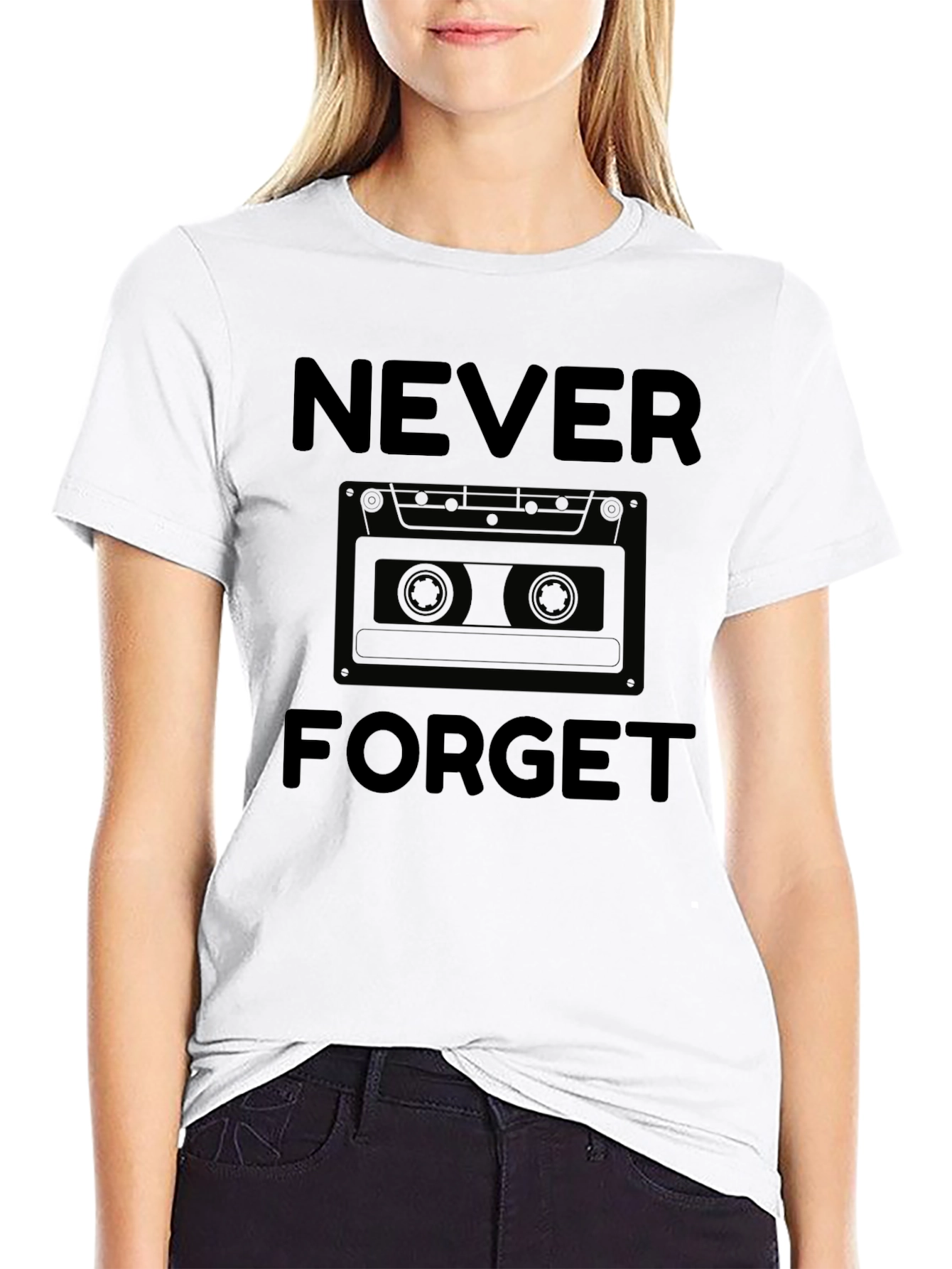 Retro Cassette Tape Never Forget Graphic T-Shirt