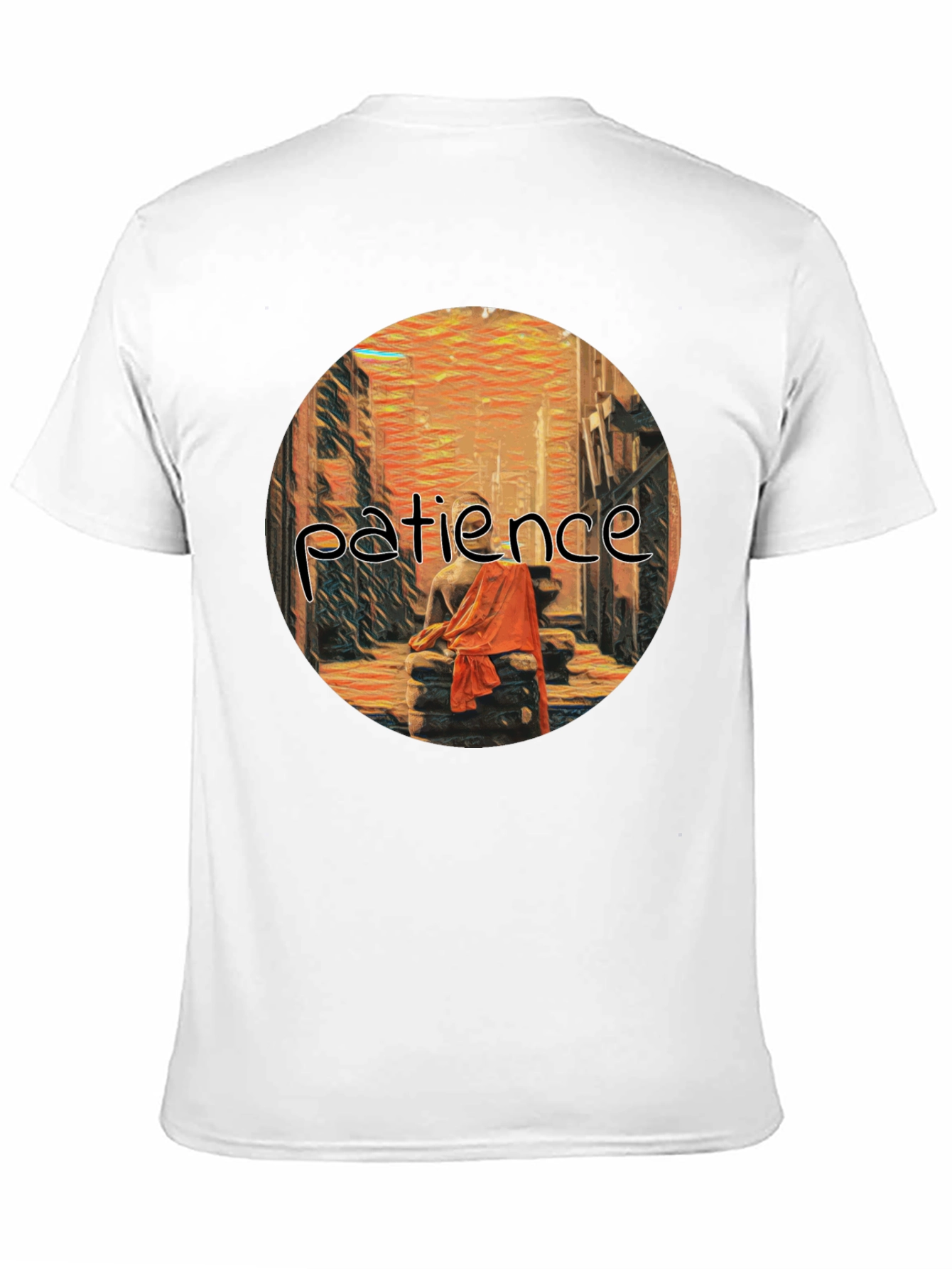 Patience Graphic Print Black T-Shirt