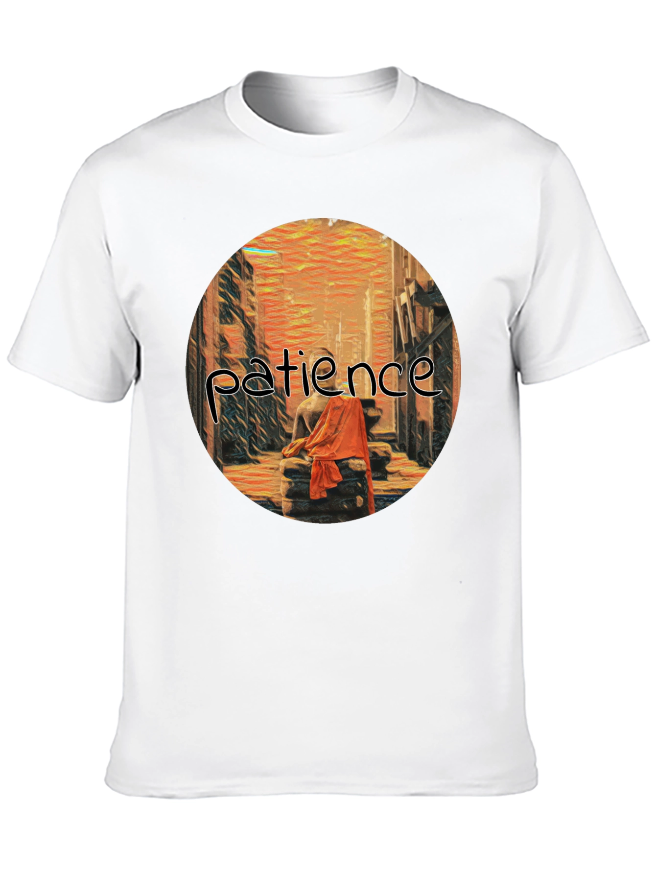 Patience Graphic Print Black T-Shirt
