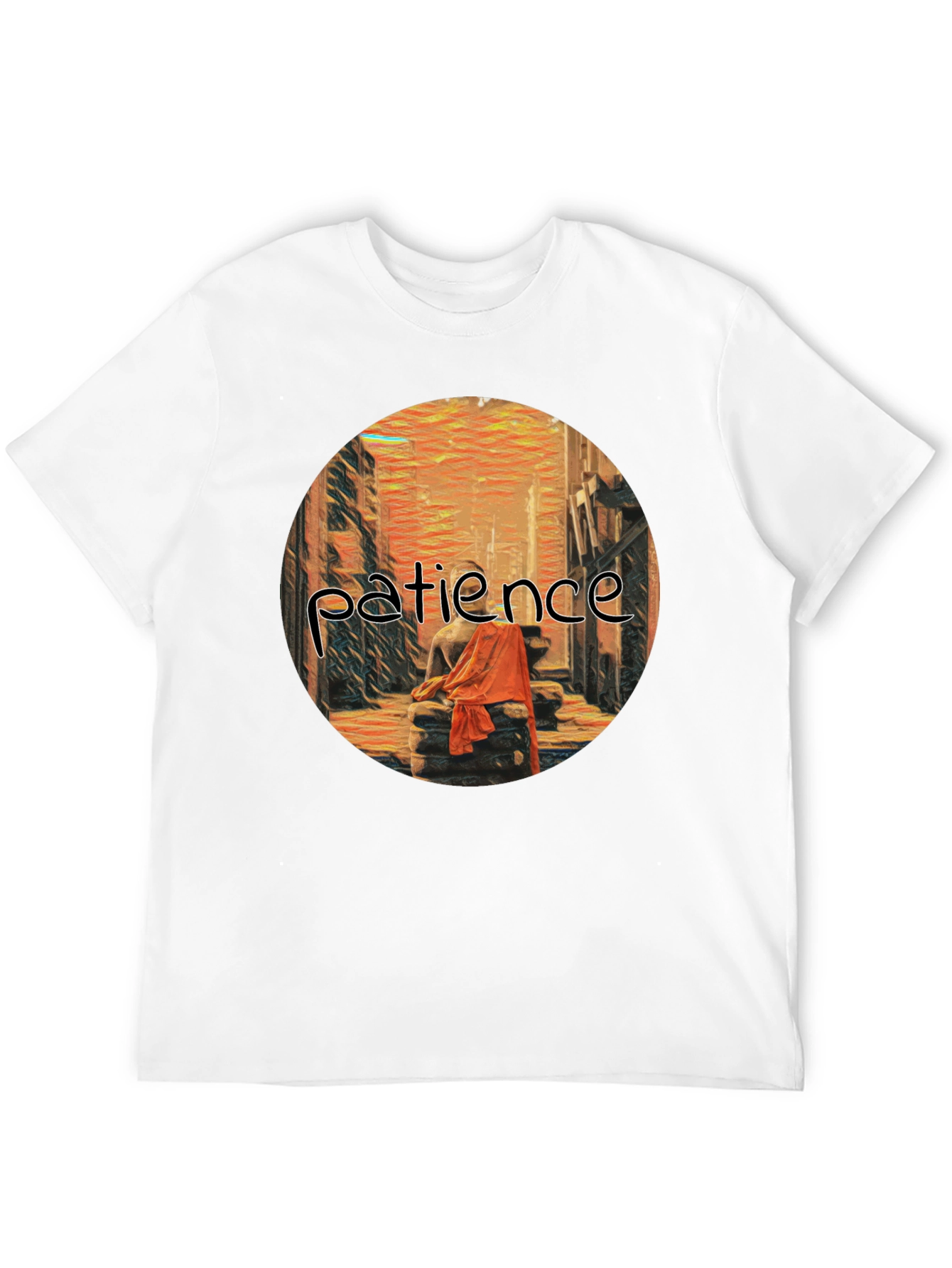 Patience Graphic Print Black T-Shirt