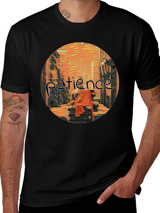Patience Graphic Print Black T-Shirt