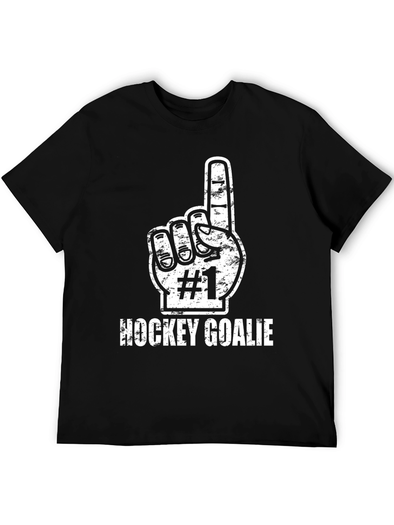 Hockey Goalie #1 Fan T-Shirt - Black Cotton Tee