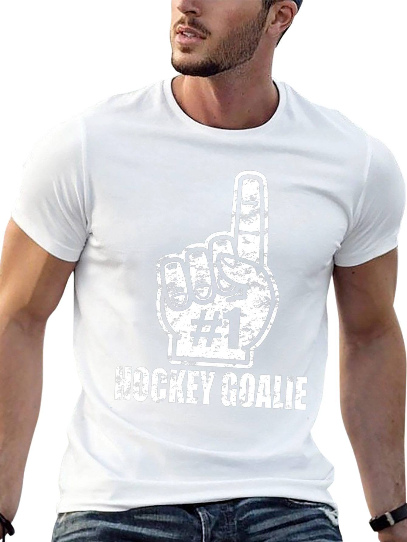 Hockey Goalie #1 Fan T-Shirt - Black Cotton Tee