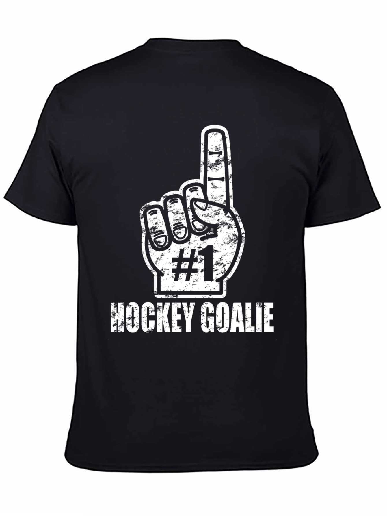Hockey Goalie #1 Fan T-Shirt - Black Cotton Tee