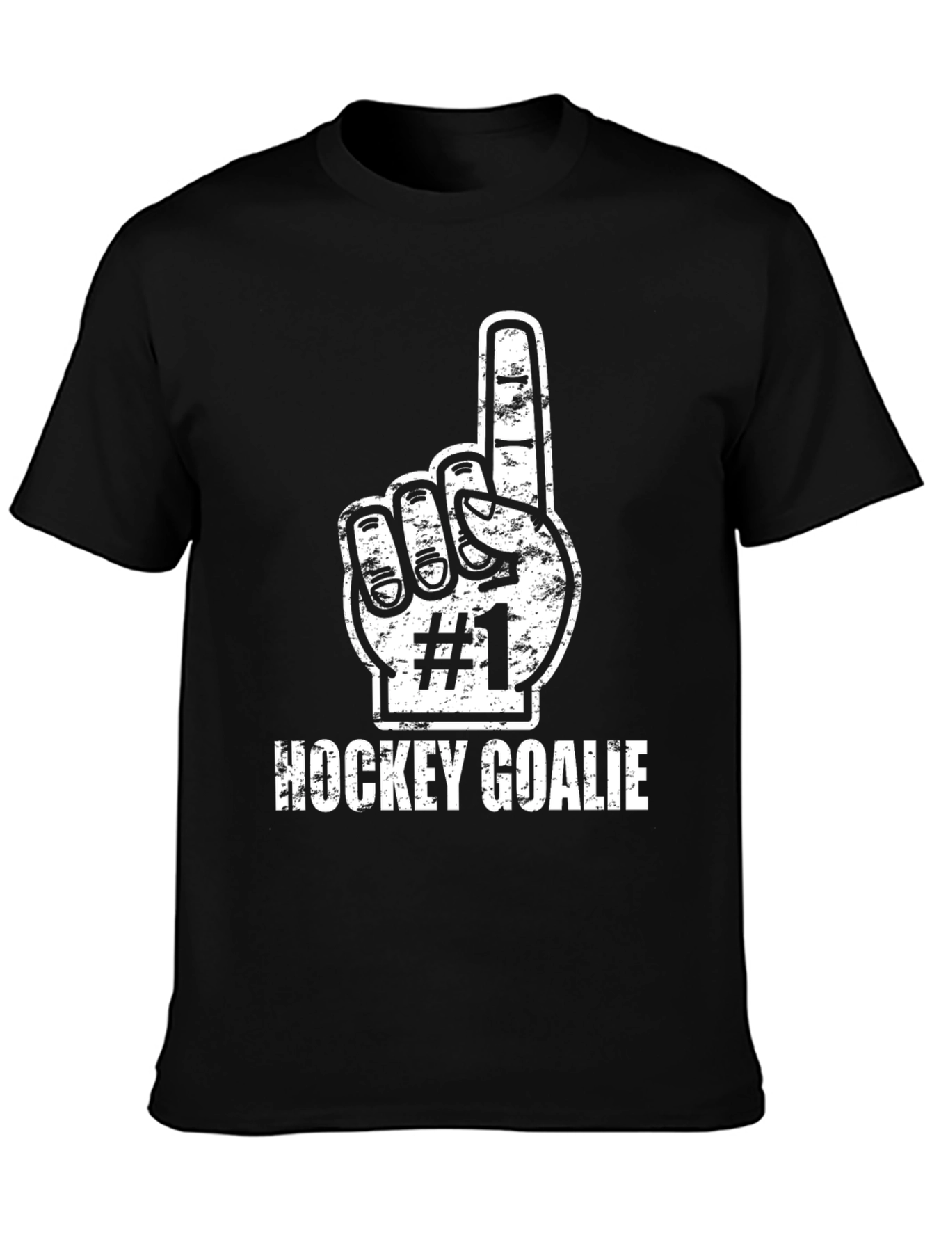 Hockey Goalie #1 Fan T-Shirt - Black Cotton Tee