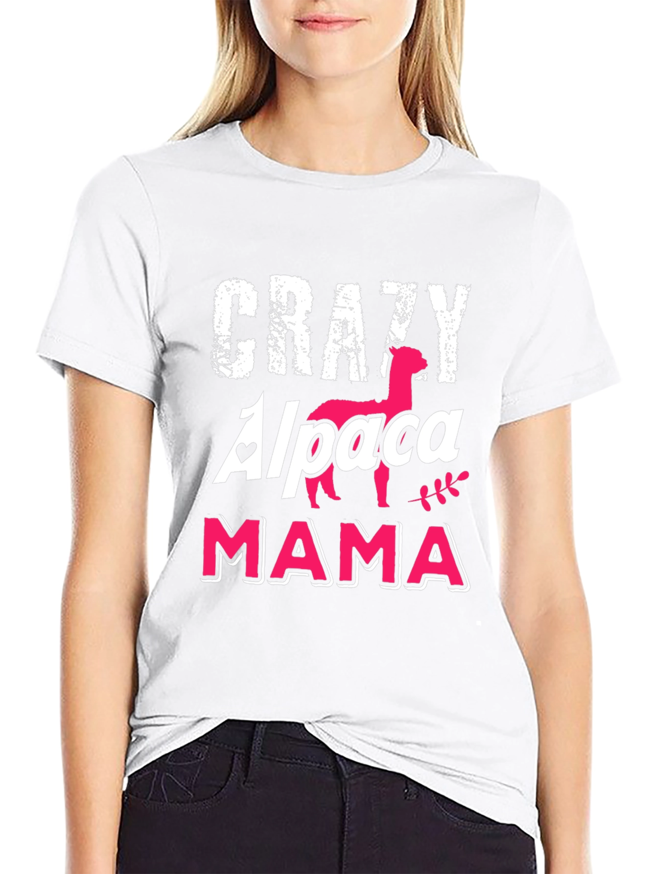 Crazy Alpaca Mama Black T-Shirt
