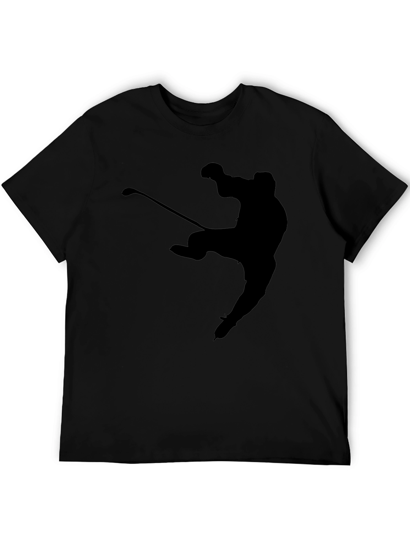 Hockey Player Silhouette T-Shirt - Black