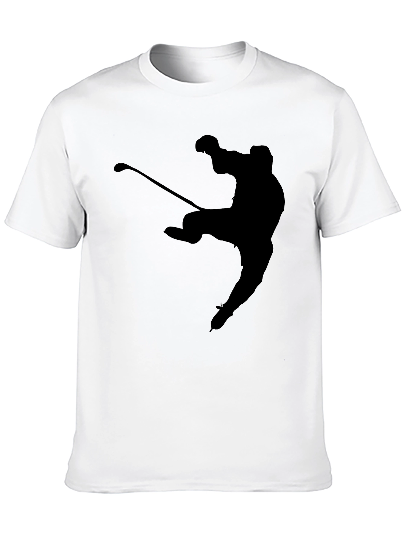 Hockey Player Silhouette T-Shirt - Black