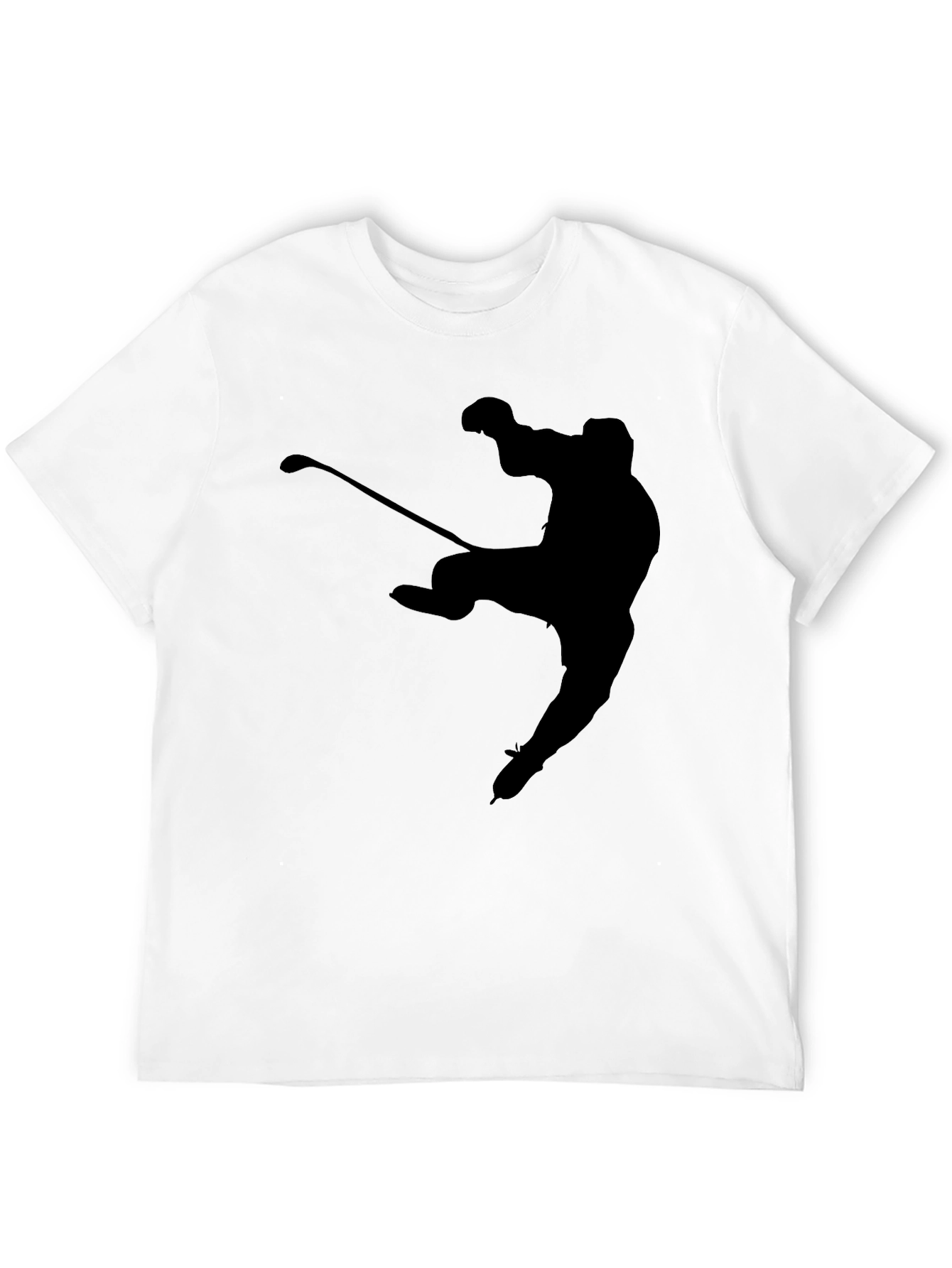Hockey Player Silhouette T-Shirt - Black
