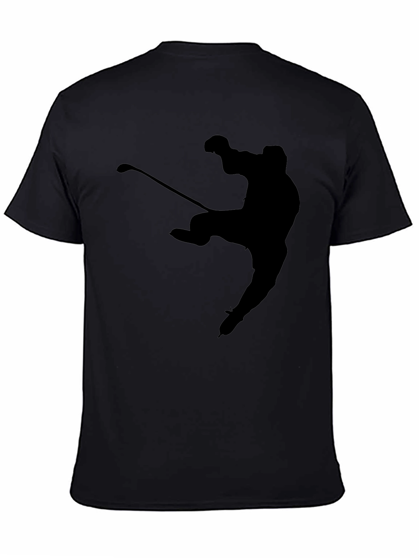 Hockey Player Silhouette T-Shirt - Black