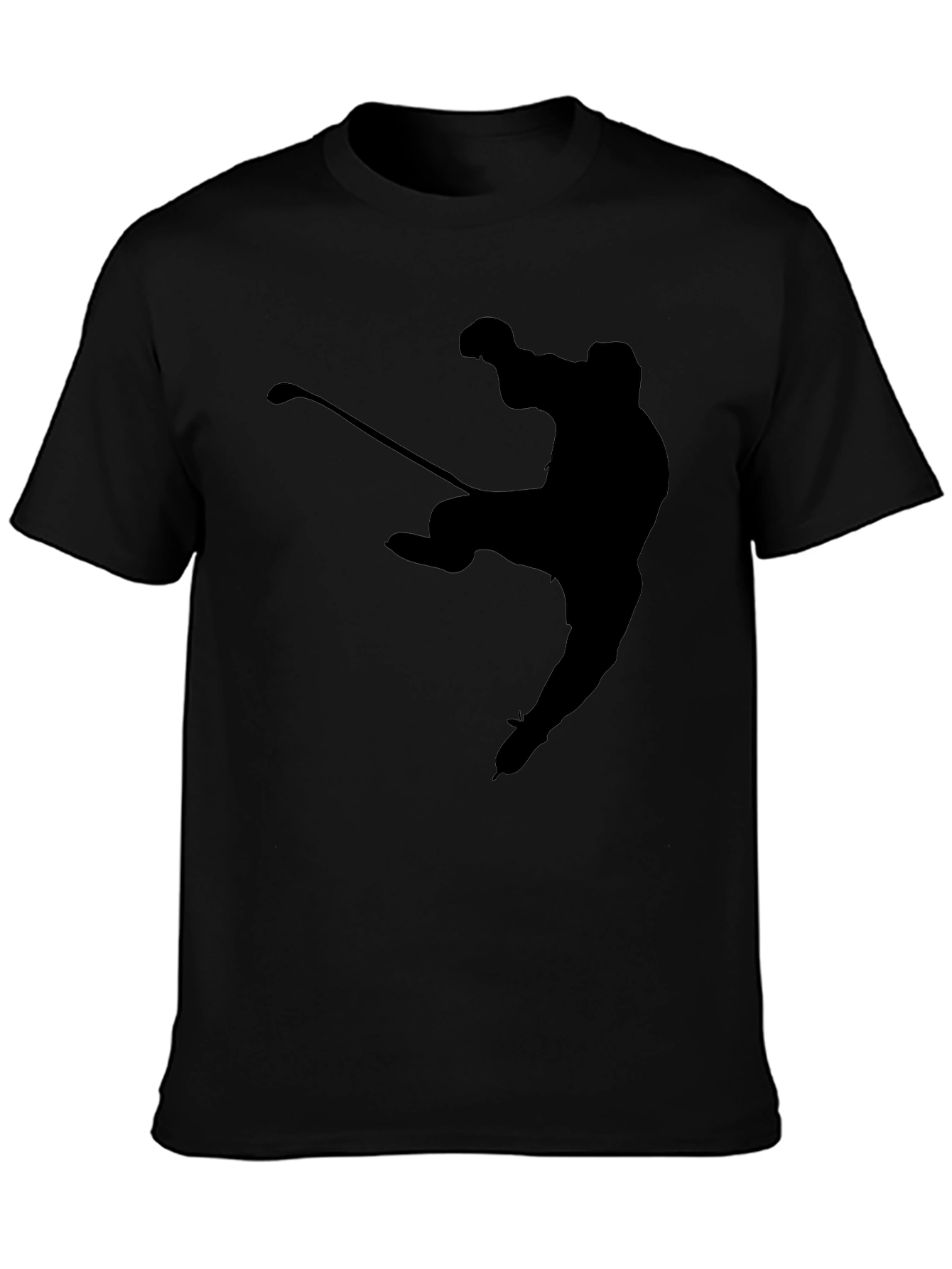 Hockey Player Silhouette T-Shirt - Black