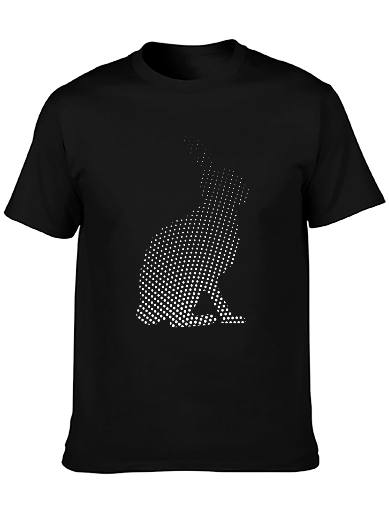 Rabbit Dot Art Black T-Shirt