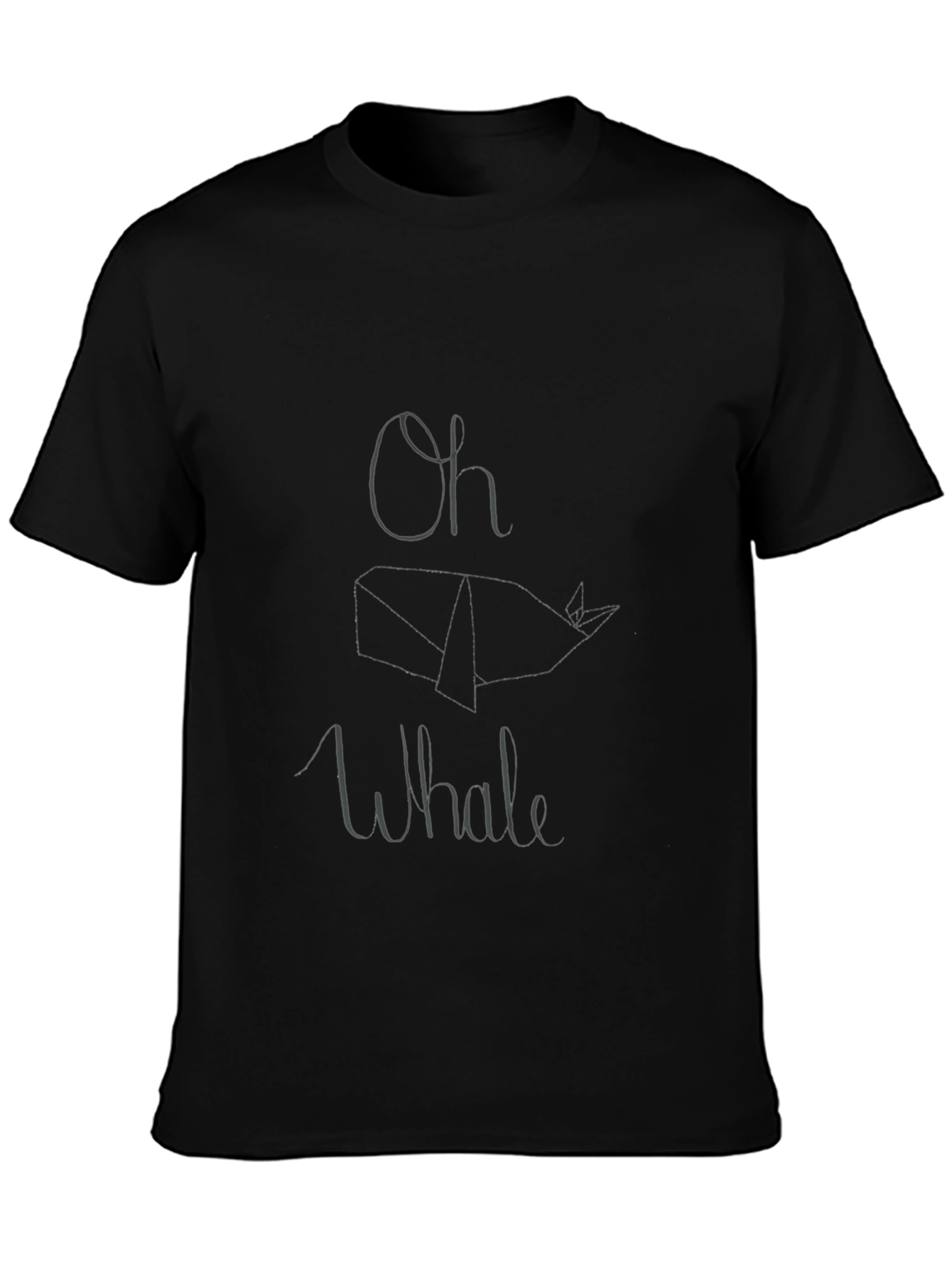 Oh Whale T-Shirt - Black Cotton Casual Tee