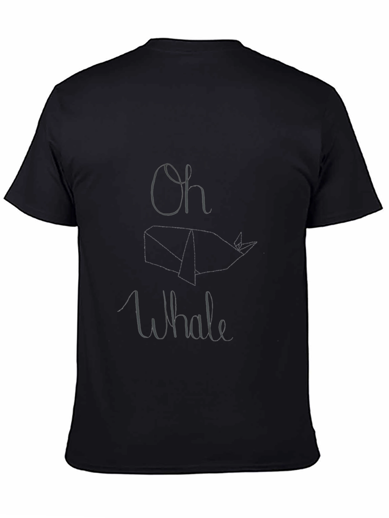 Oh Whale T-Shirt - Black Cotton Casual Tee