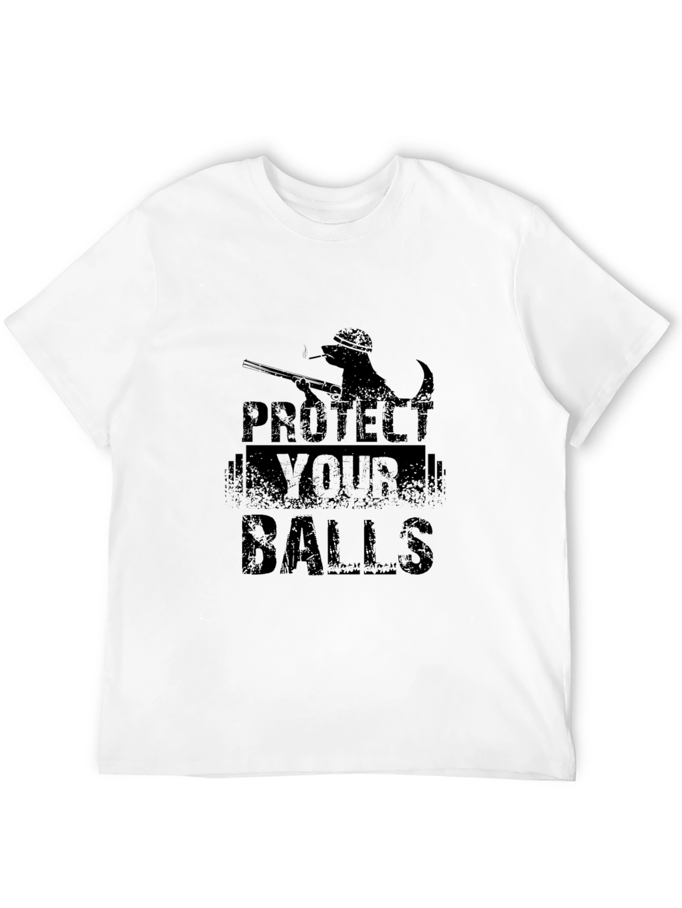 Protect Your Balls Graphic Tee - Black Cotton T-Shirt