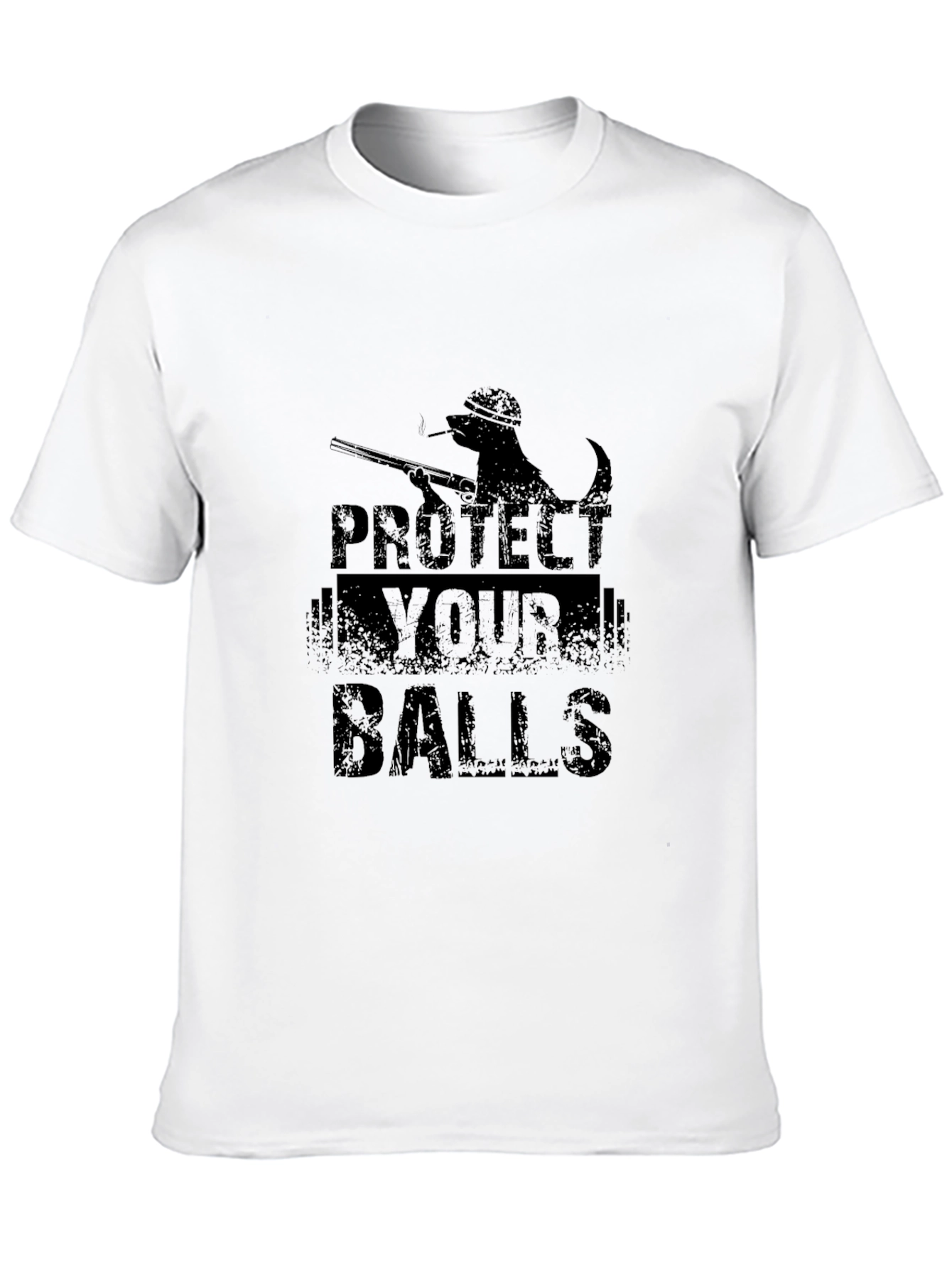 Protect Your Balls Graphic Tee - Black Cotton T-Shirt